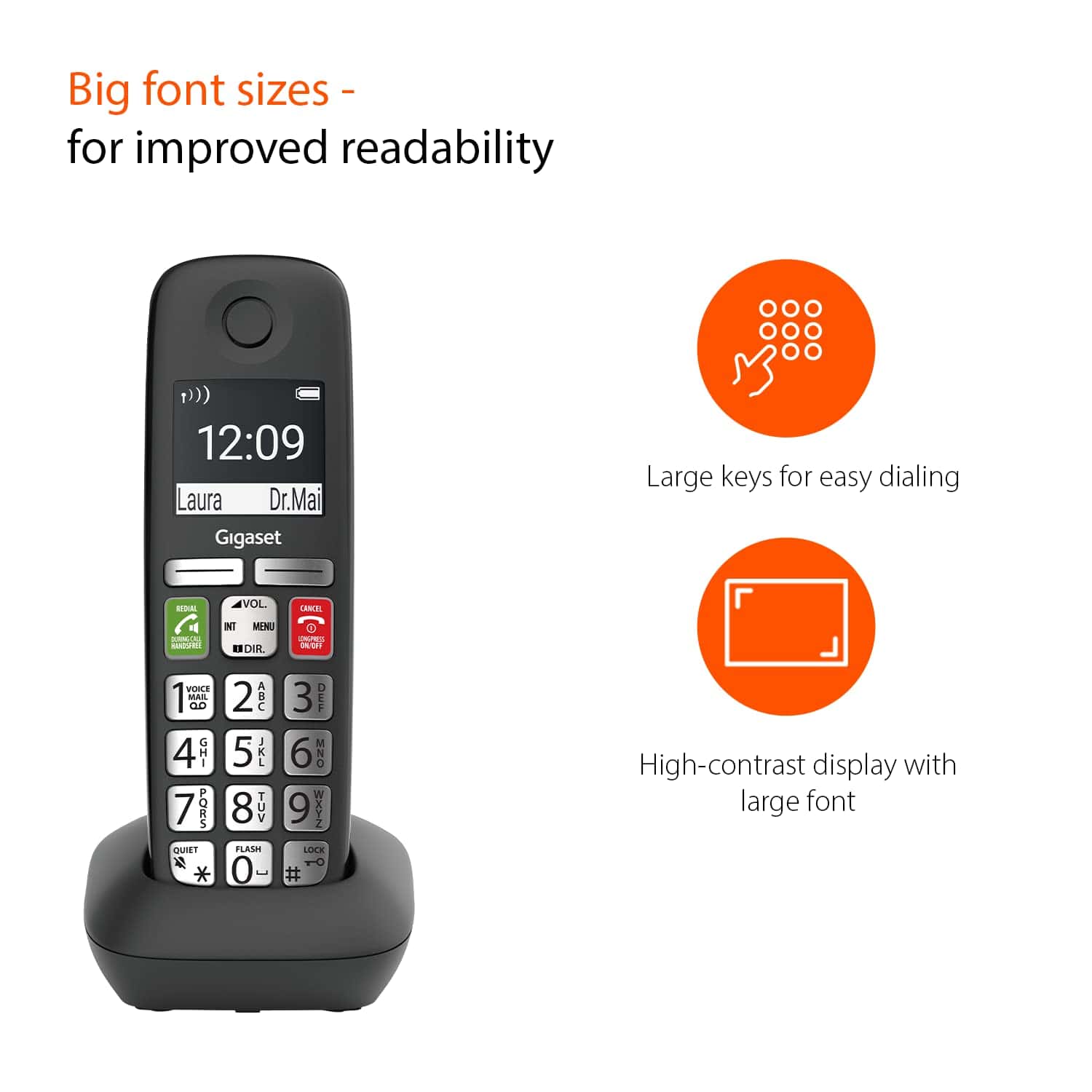 Gigaset E295H - Teléfono Adicional Inalámbrico de Botones - Imagen 4