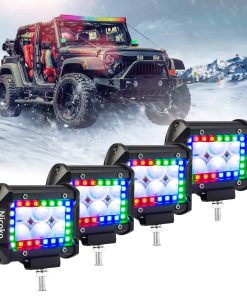 Nicoko 18w 4" Barra de luz de trabajo LED con Halo RGB