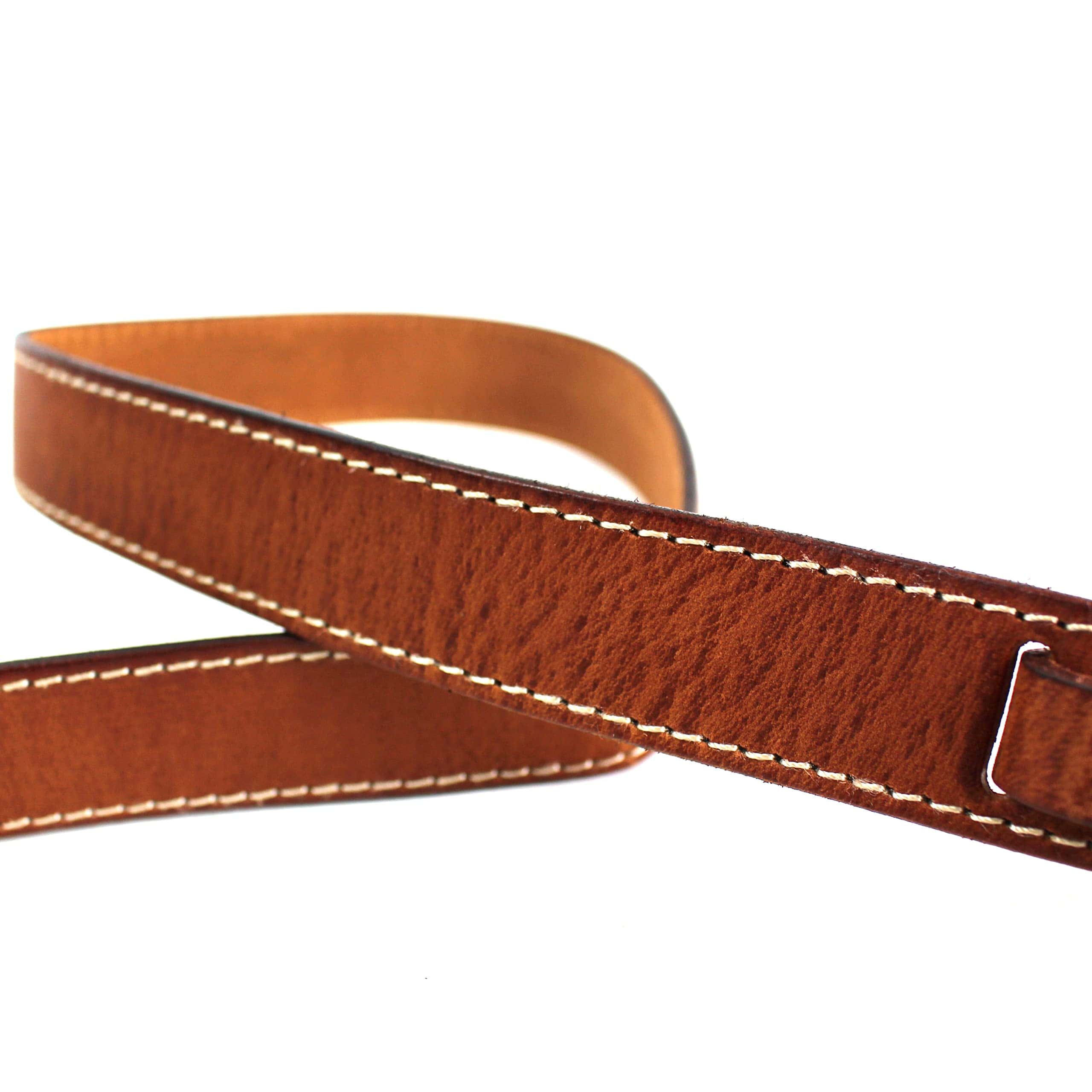 Correa de cuero grueso de grano premium en color silla de - Imagen 6