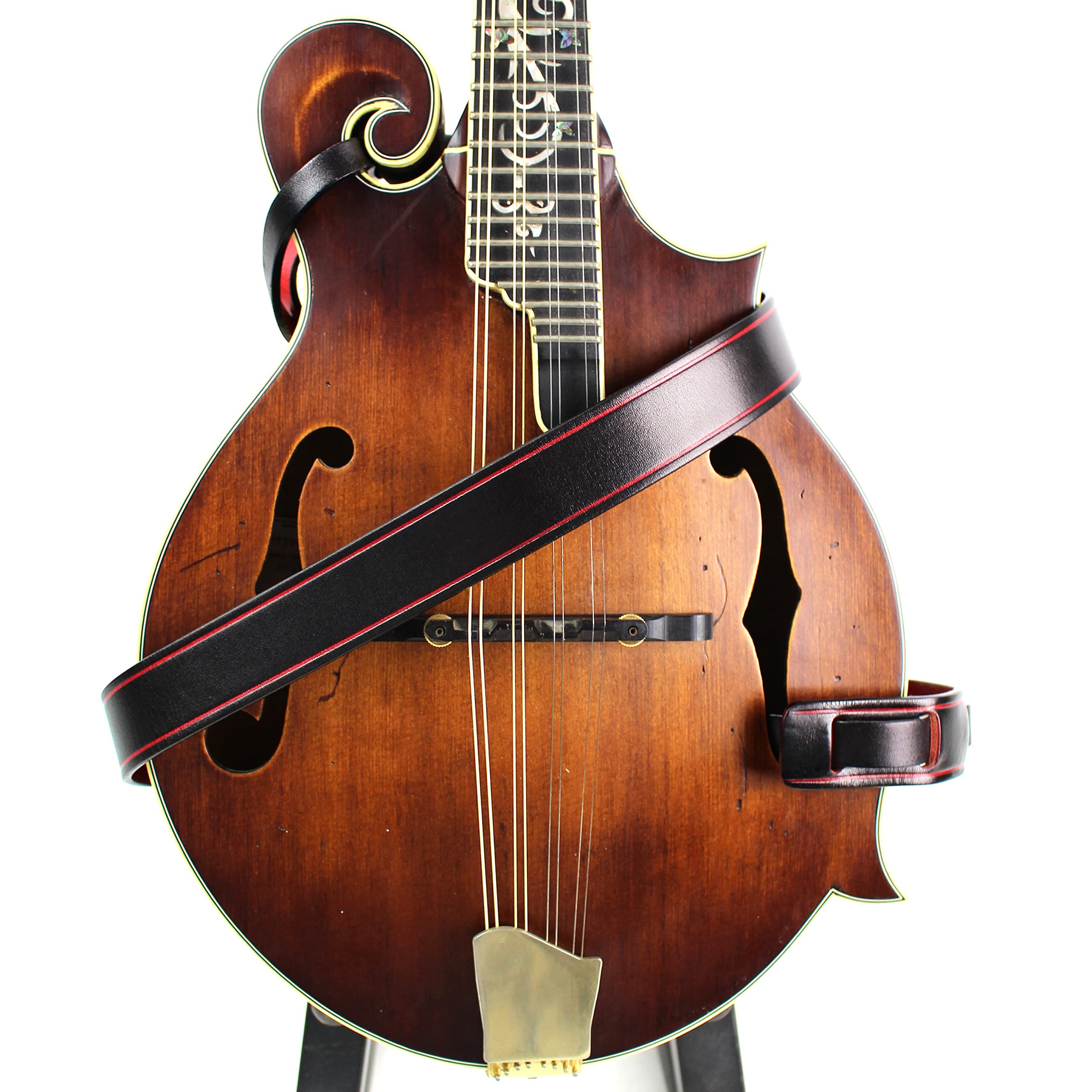 Correa de Mandolina, Mandola, Bouzouki o -Negro y Rojo - Imagen 3