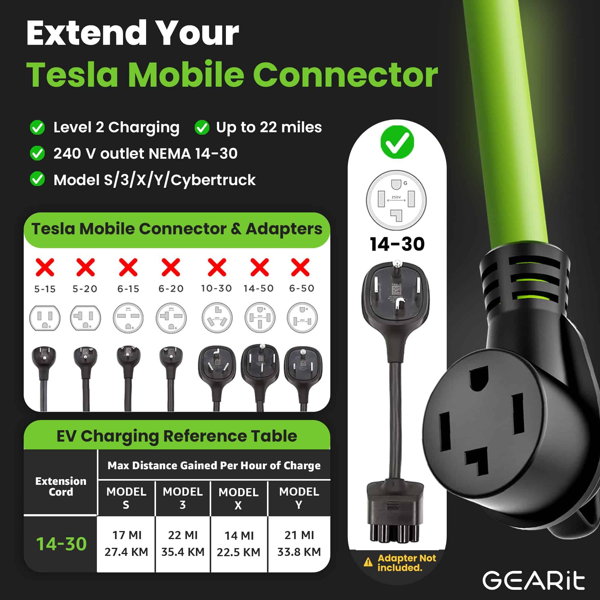 Cable de Extensión GEARit de 30 Amperios para Secadora y - Imagen 6