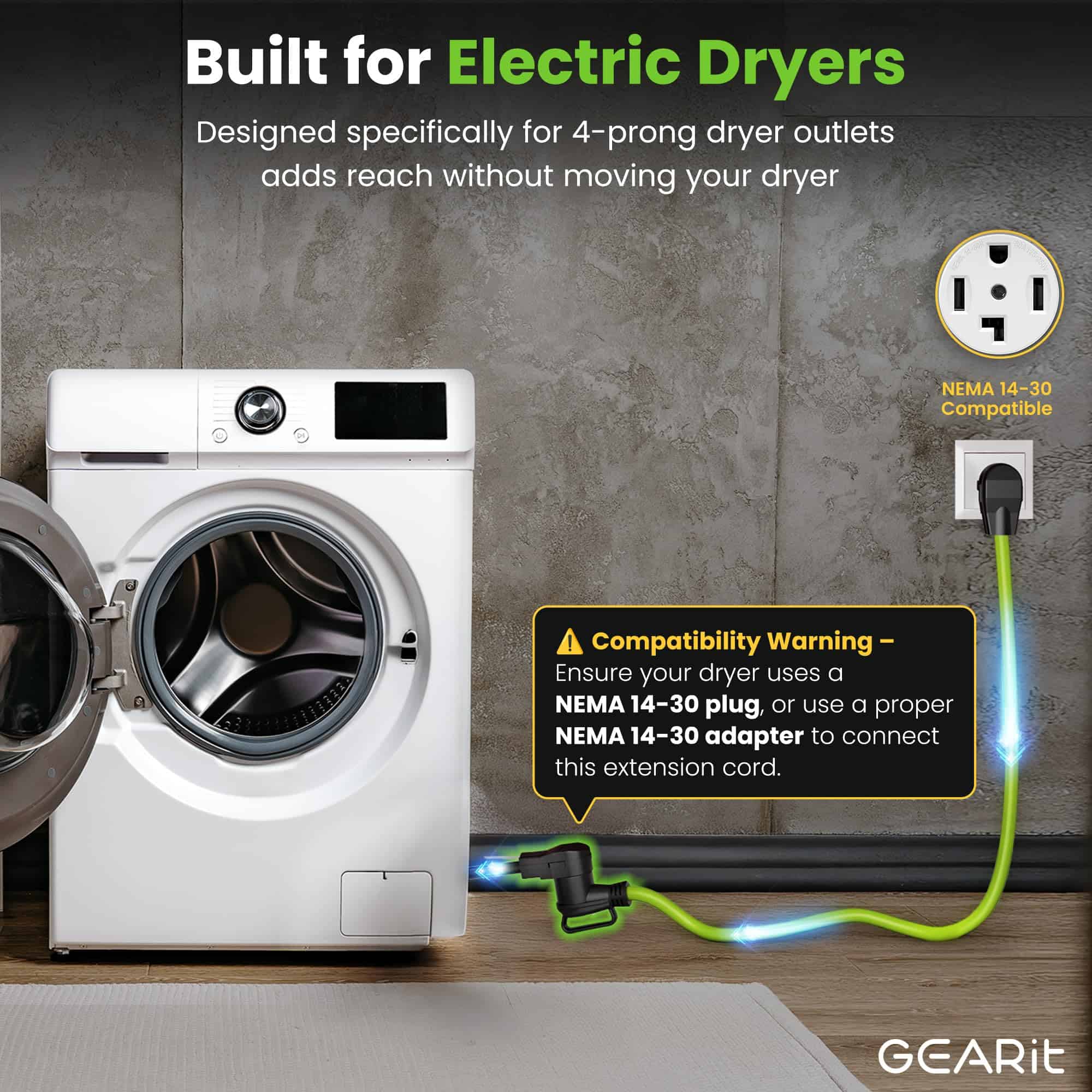 Cable de Extensión GEARit de 30 Amperios para Secadora y - Imagen 5