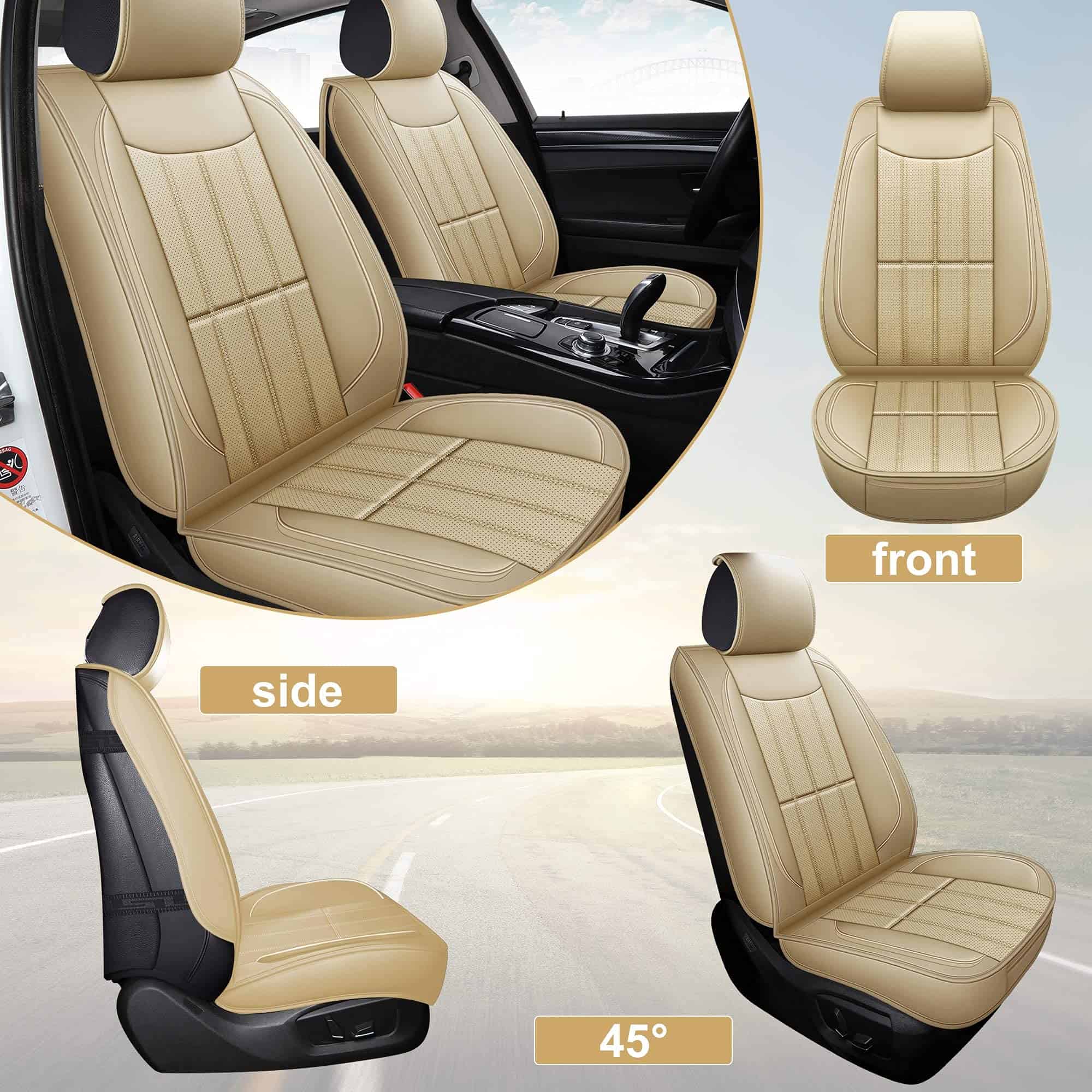 Fundas de Asiento de Cuero para Automóvil AOOG, Cubierta de - Imagen 4