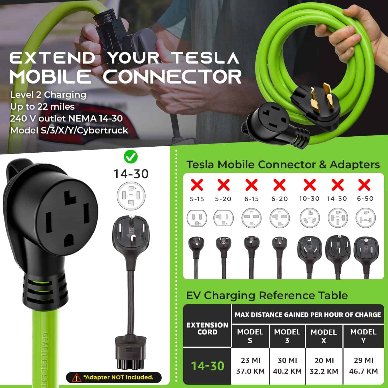 Cable de Extensión de 30 Amperios 4 Puntas para Secadora y - Imagen 4