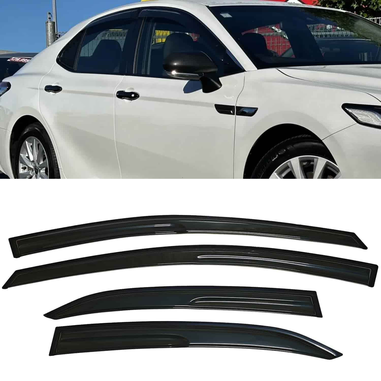 Deflector de Ventana para Sol y Lluvia con Tinte ahumado