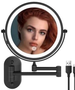 Espejo de Maquillaje Recargable Ruacq Negro Mate Espejo de