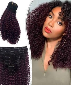 Extensiones Rizadas OiMiGO con Clips, Cabello Humano Ombre