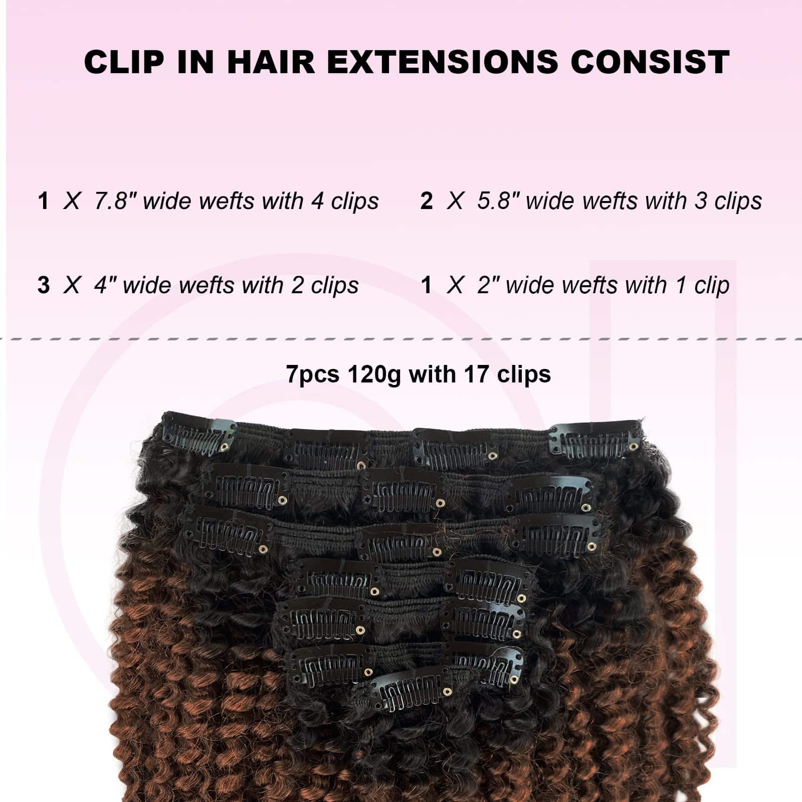 Extensiones de Cabello Rizado OiMiGO, Cabello Humano 3C 4A - Imagen 4