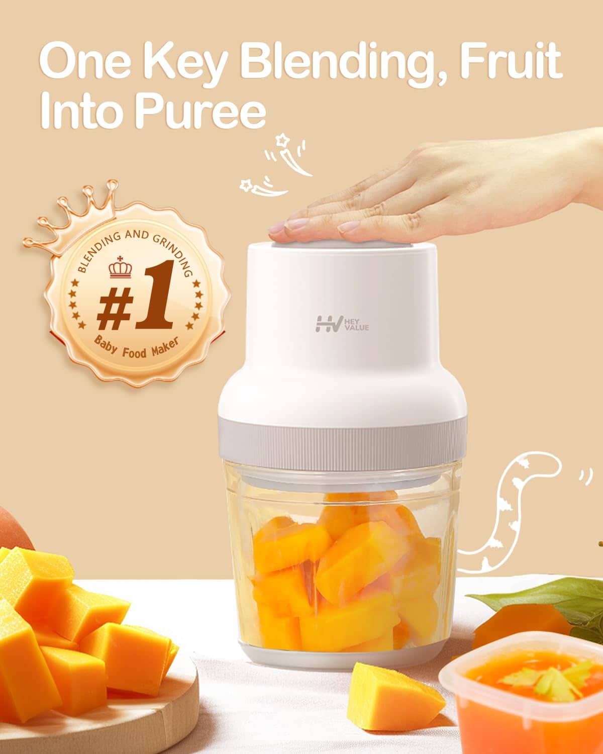 Procesador de Alimentos para Bebés, HEYVALUE Set de 13 en - Imagen 3