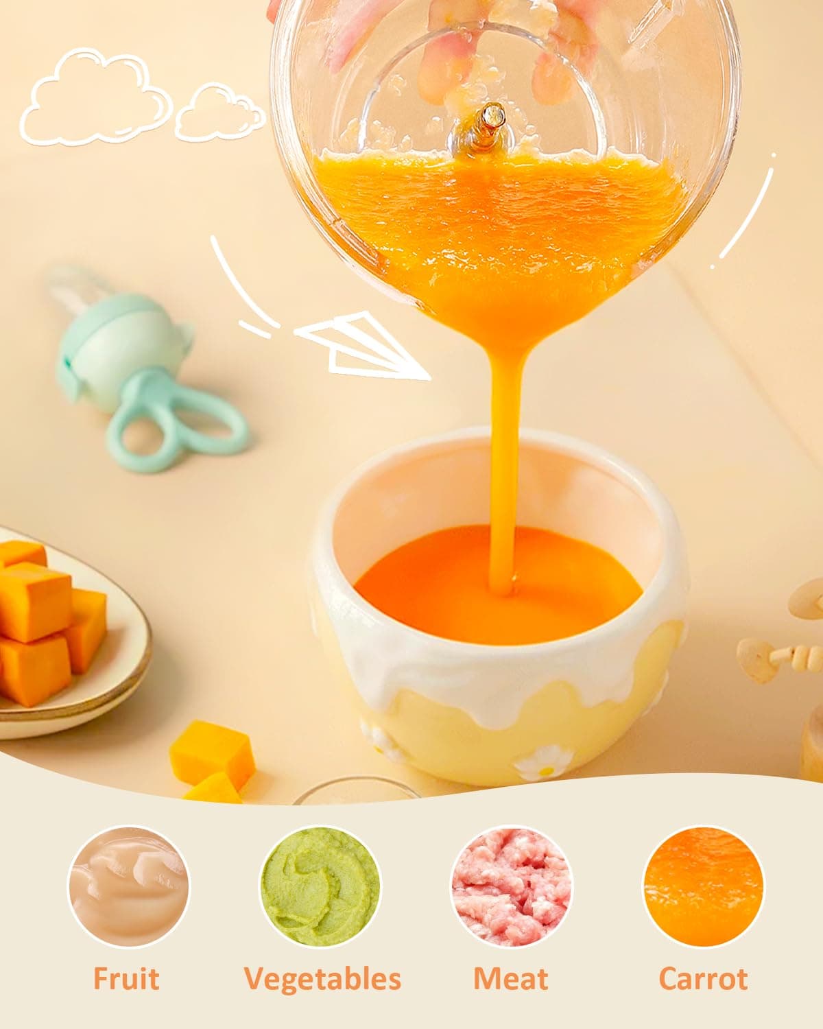 Procesador de Alimentos para Bebés, HEYVALUE Set de 13 en - Imagen 6