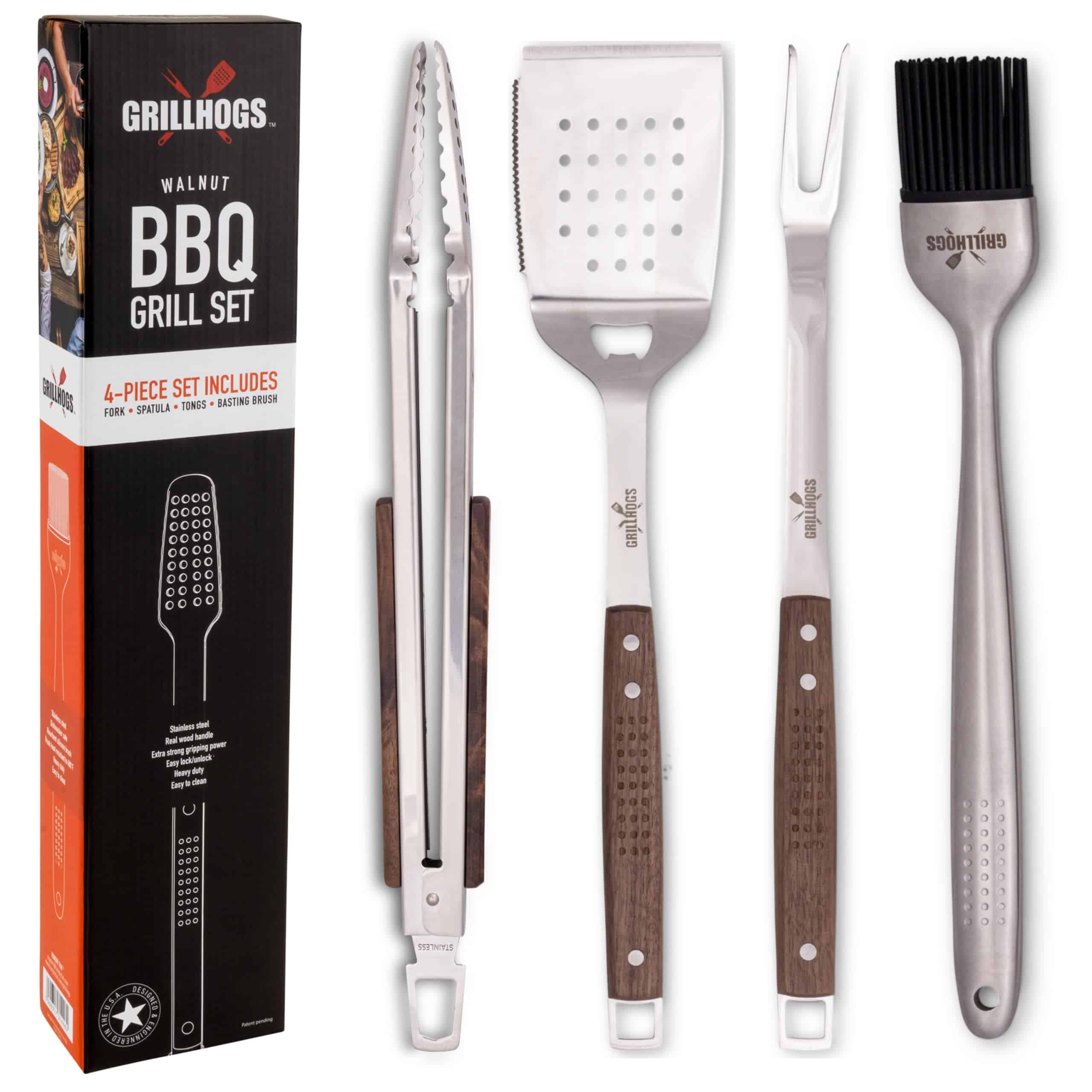 Juego de Herramientas para Parrilla Pesado GRILLHOGS,