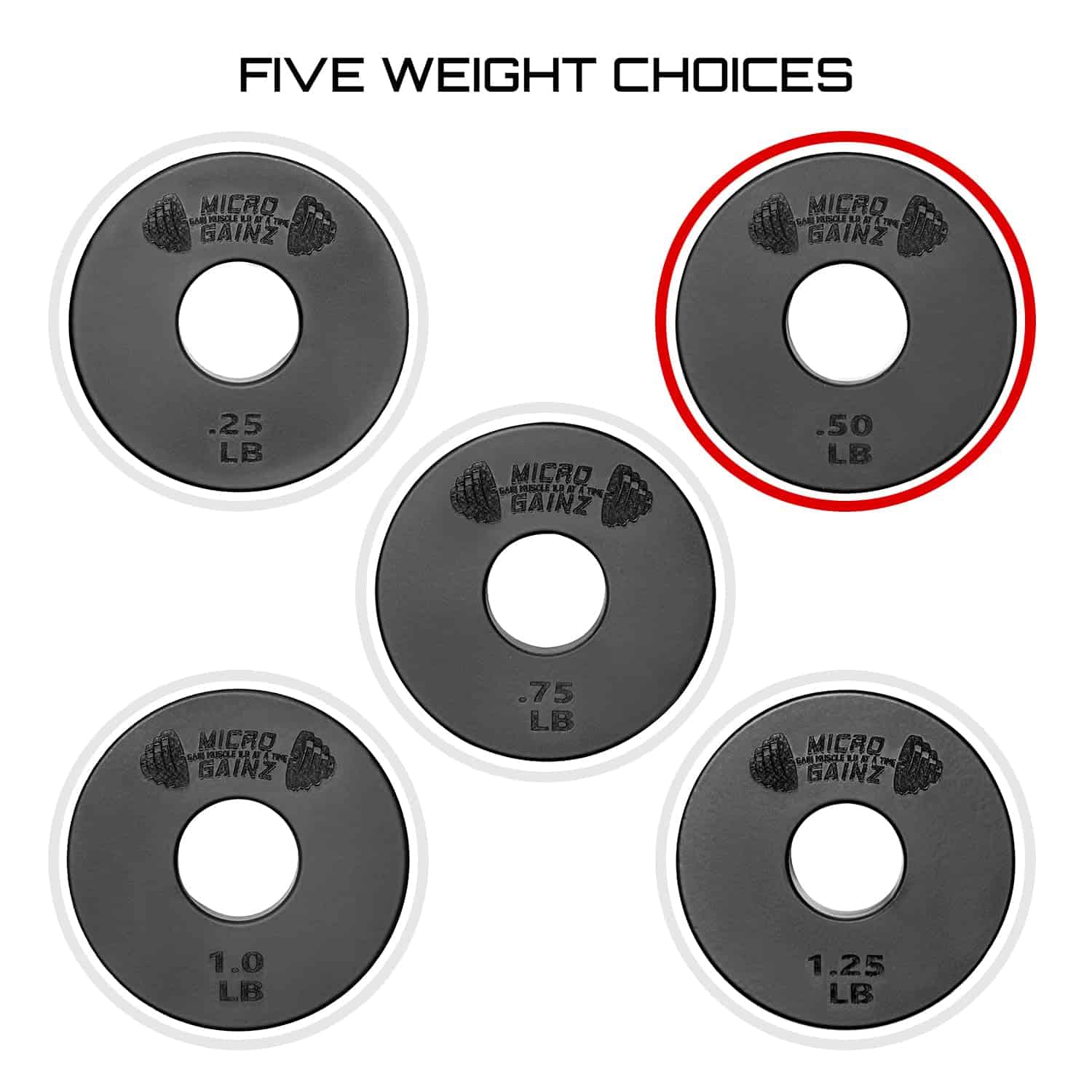 Placas de Peso Estándar de Centro de 1 Pulgada Micro Gainz, - Imagen 5