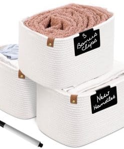 Canastos de Cuerda de Algodón CHAT BLANC para -Blanco Cremos