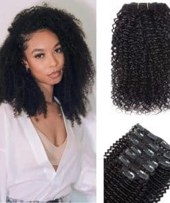 Extensiones de Cabello Rizado Afro Kinky Curly Clip in
