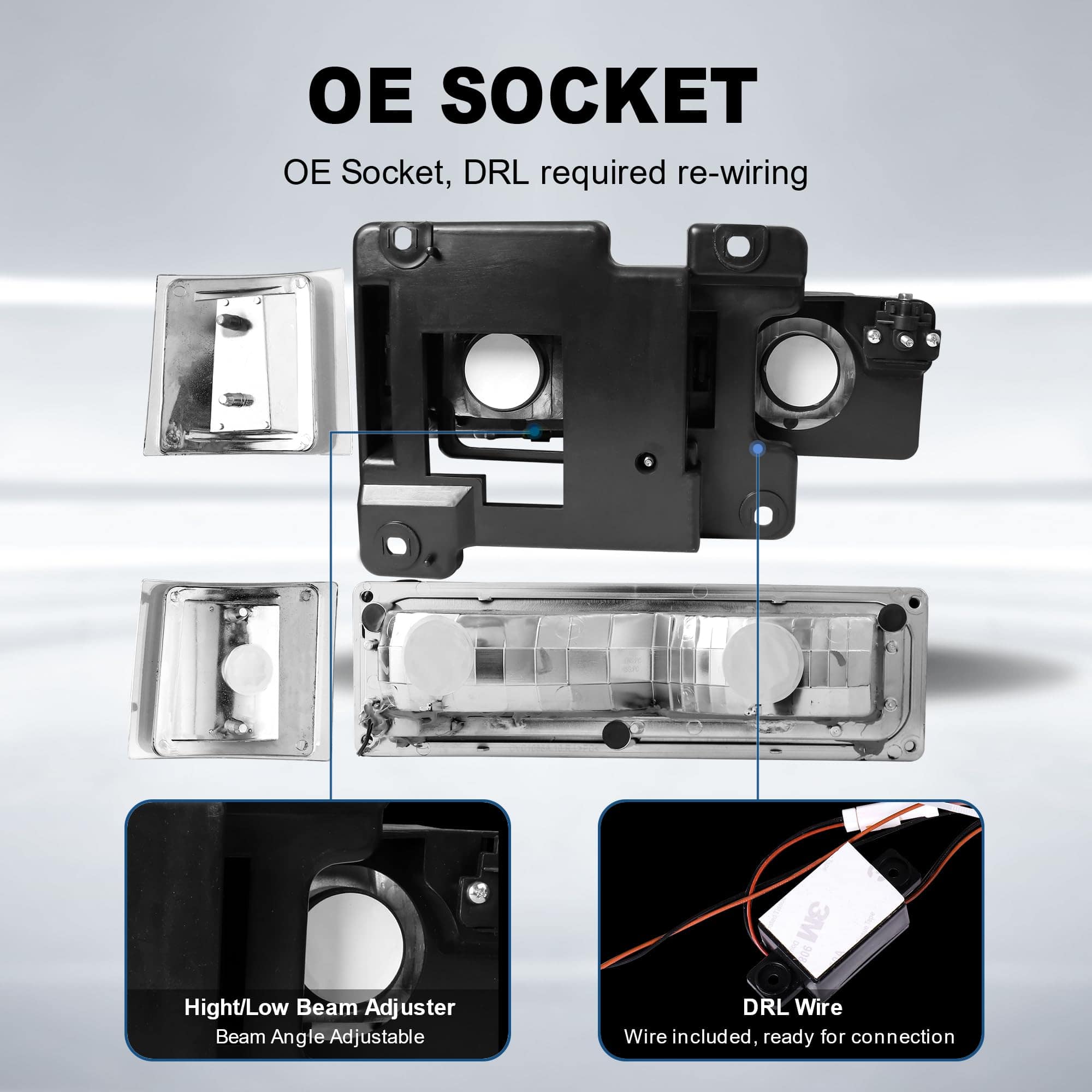 Faros Delanteros MOSTPLUS Compatible con Chevy C10 C/K - Imagen 4