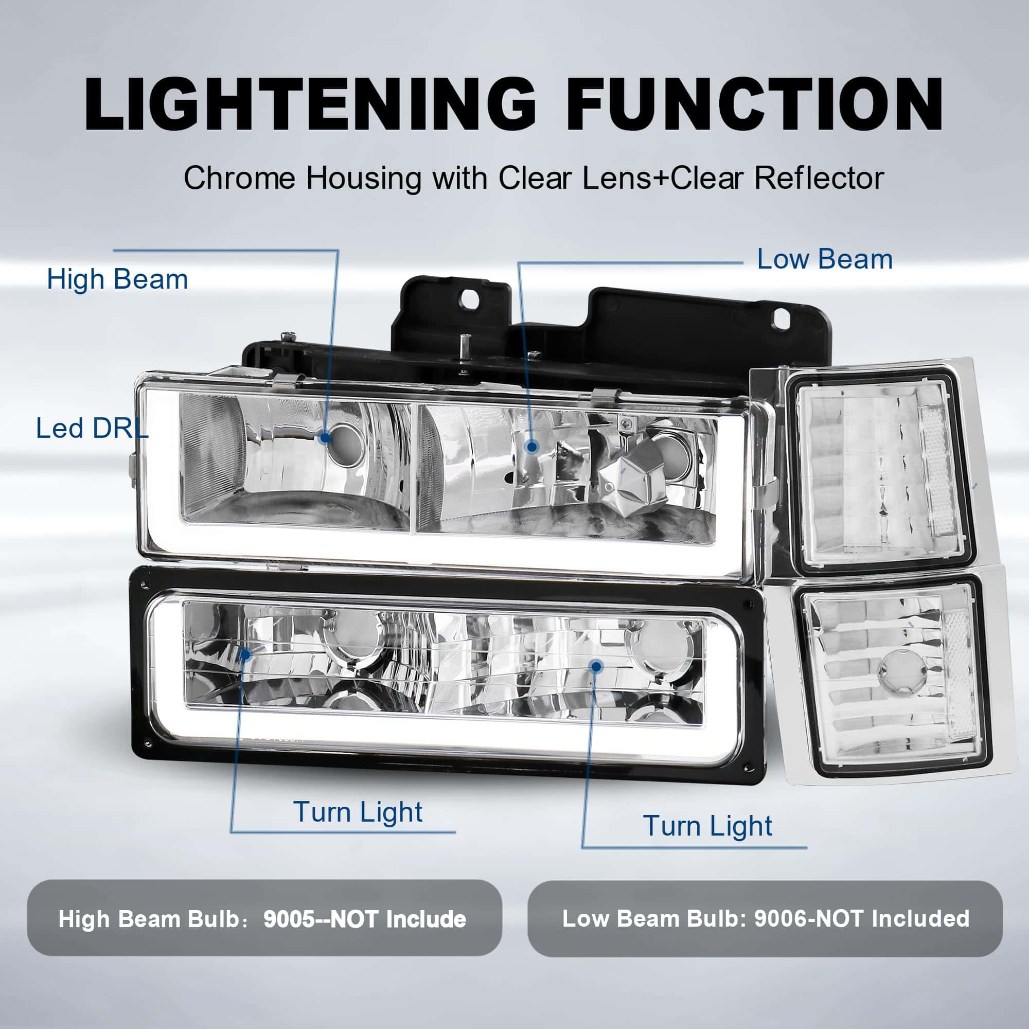 Faros Delanteros MOSTPLUS Compatible con Chevy C10 C/K - Imagen 3