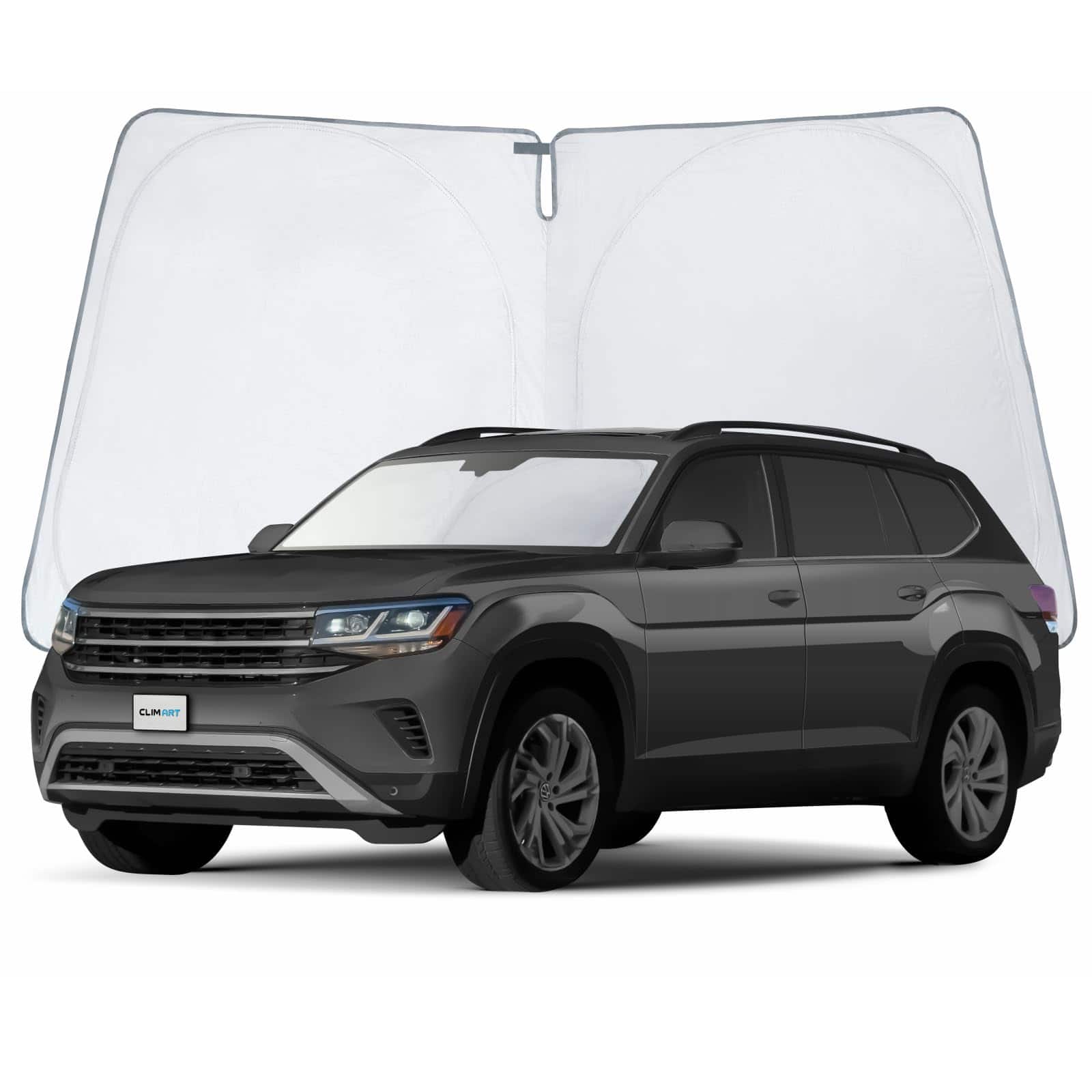 CLIM ART Protector Solar para Parabrisas de -Negro-Plata