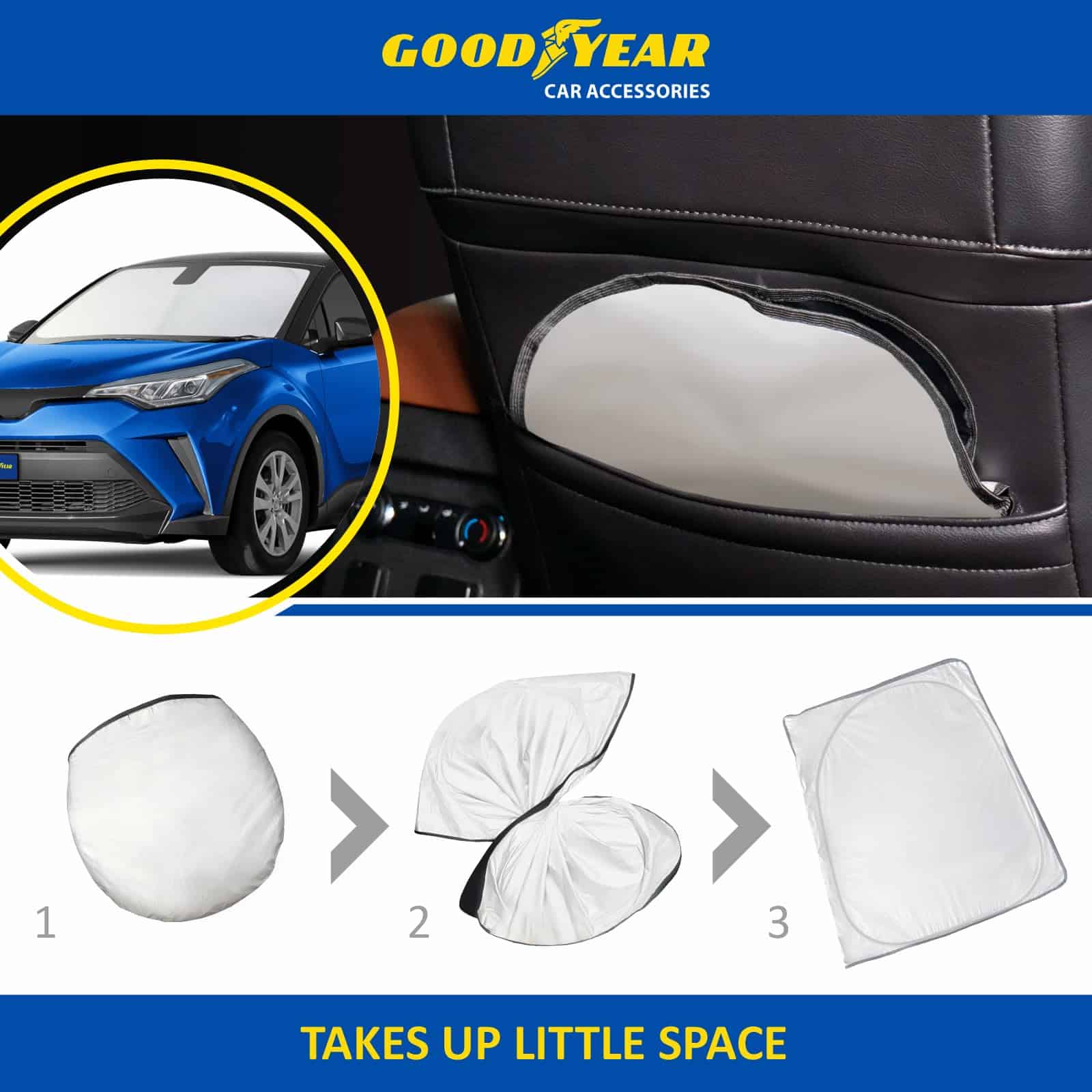 Cubierta para Parabrisas Plegable Goodyear para Toyota C-HR - Imagen 5