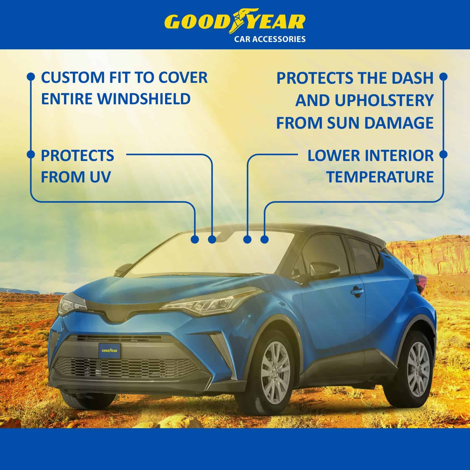 Cubierta para Parabrisas Plegable Goodyear para Toyota C-HR - Imagen 7