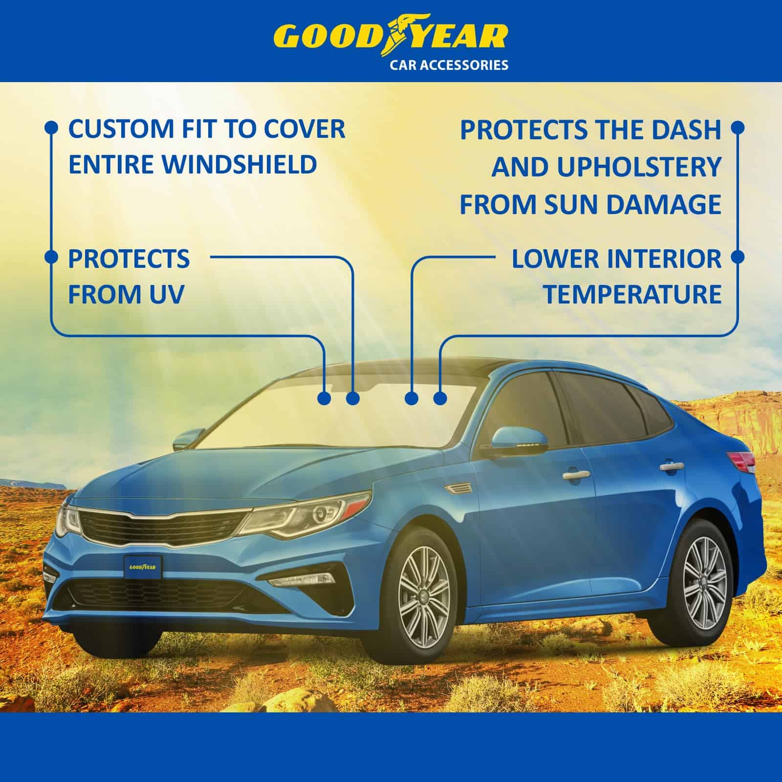 Cubierta de Parabrisas Plegable Goodyear para Kia Optima - Imagen 7