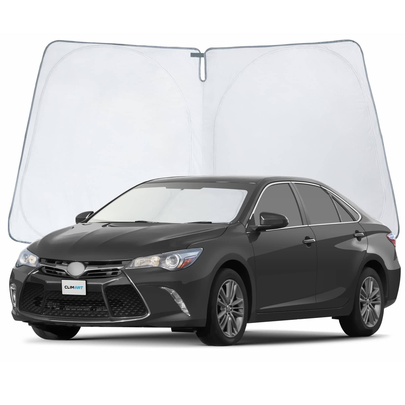 CLIM ART Protector Solar para Parabrisas de -Negro-Plata