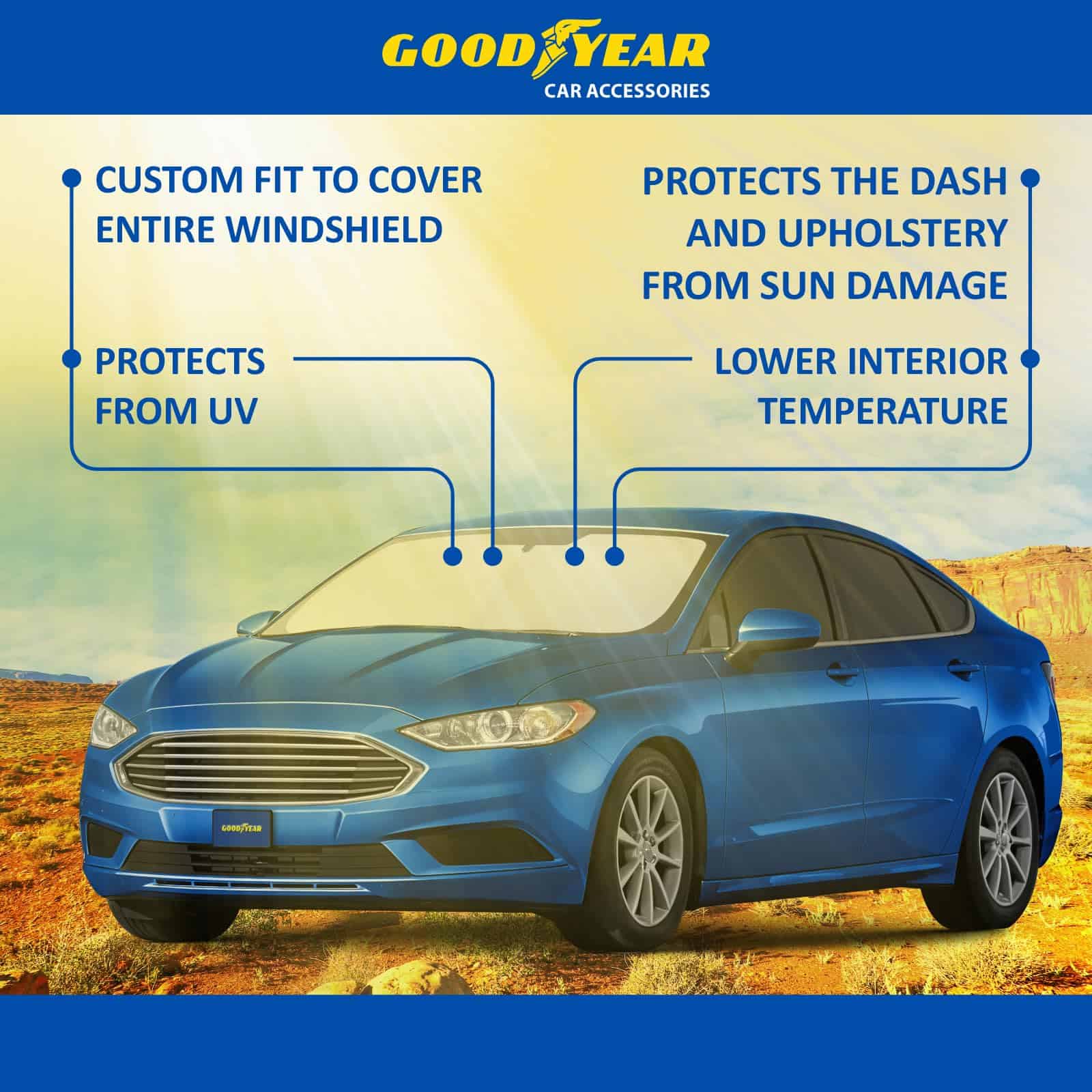 Cubierta Plegable para Parabrisas Goodyear para Ford Fusion - Imagen 7