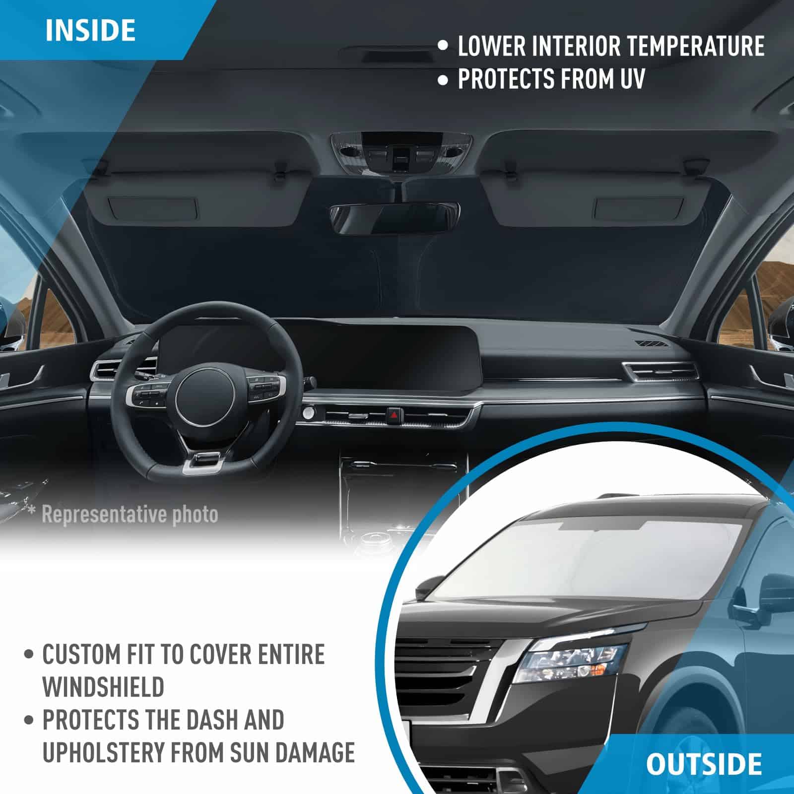 CLIM ART Protector Solar para Parabrisas de Nissan - Imagen 6