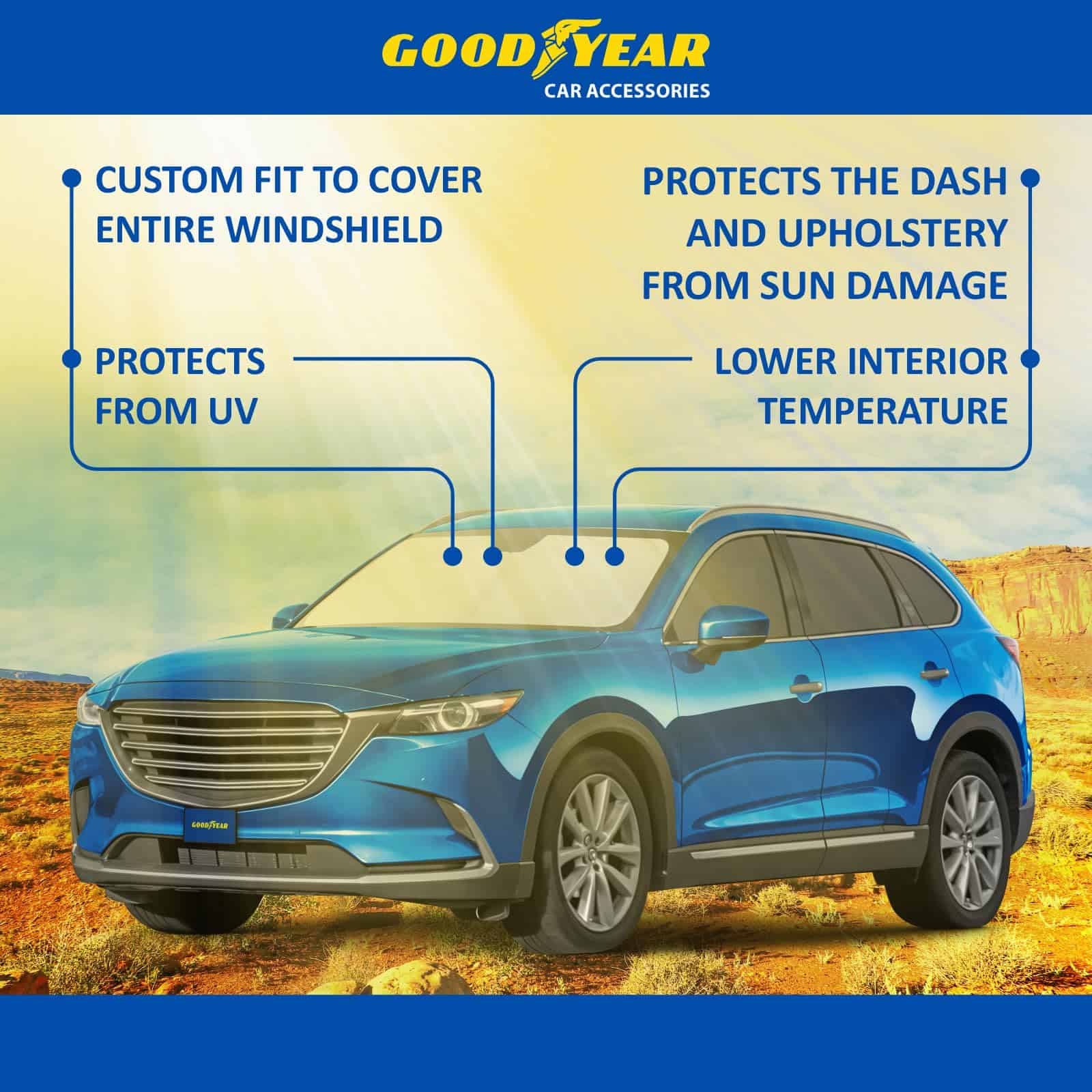 Protector solar plegable para parabrisas -Negro-Plata - Imagen 8