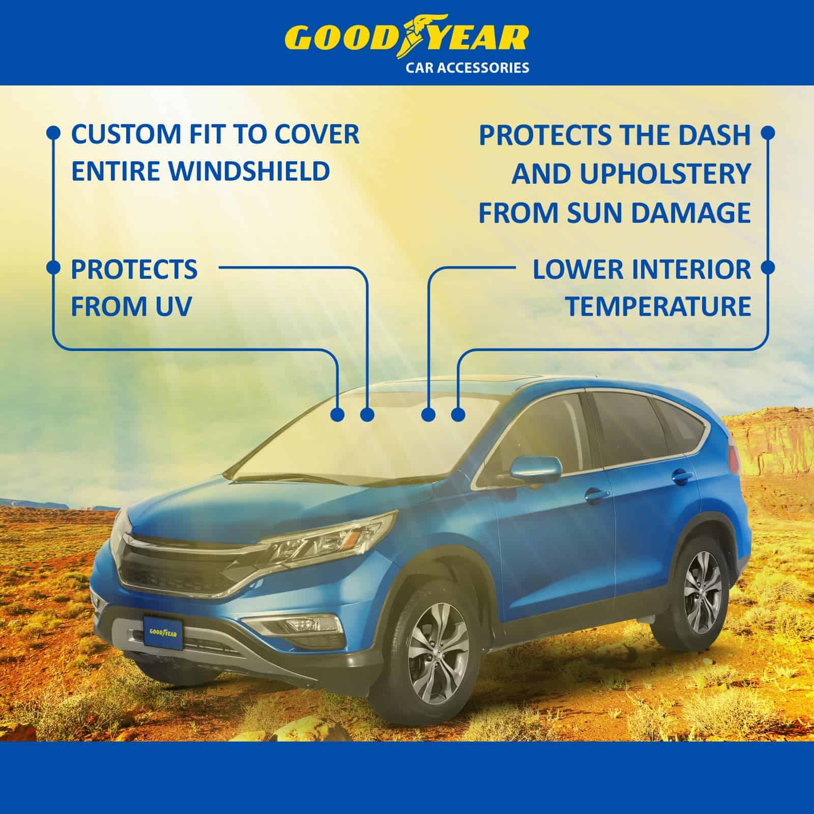 Cubierta de parabrisas plegable Goodyear -Negro-Plata - Imagen 8