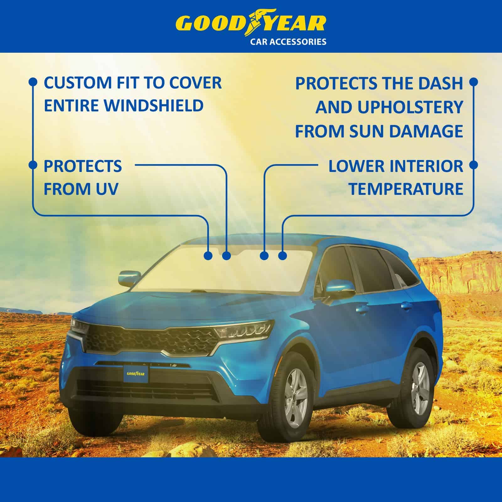 Cubierta de Parabrisas Plegable Goodyear para Kia Sorento - Imagen 7