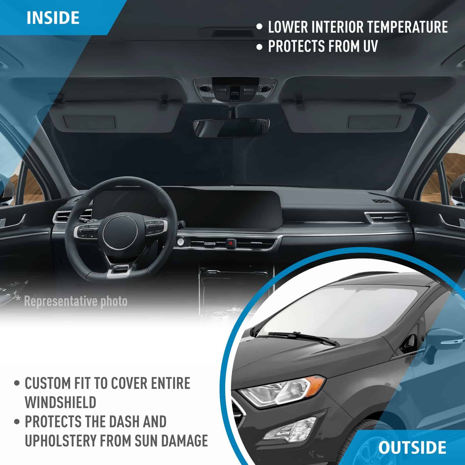 CLIM ART Protector Solar para Parabrisas Ford EcoSport - Imagen 6
