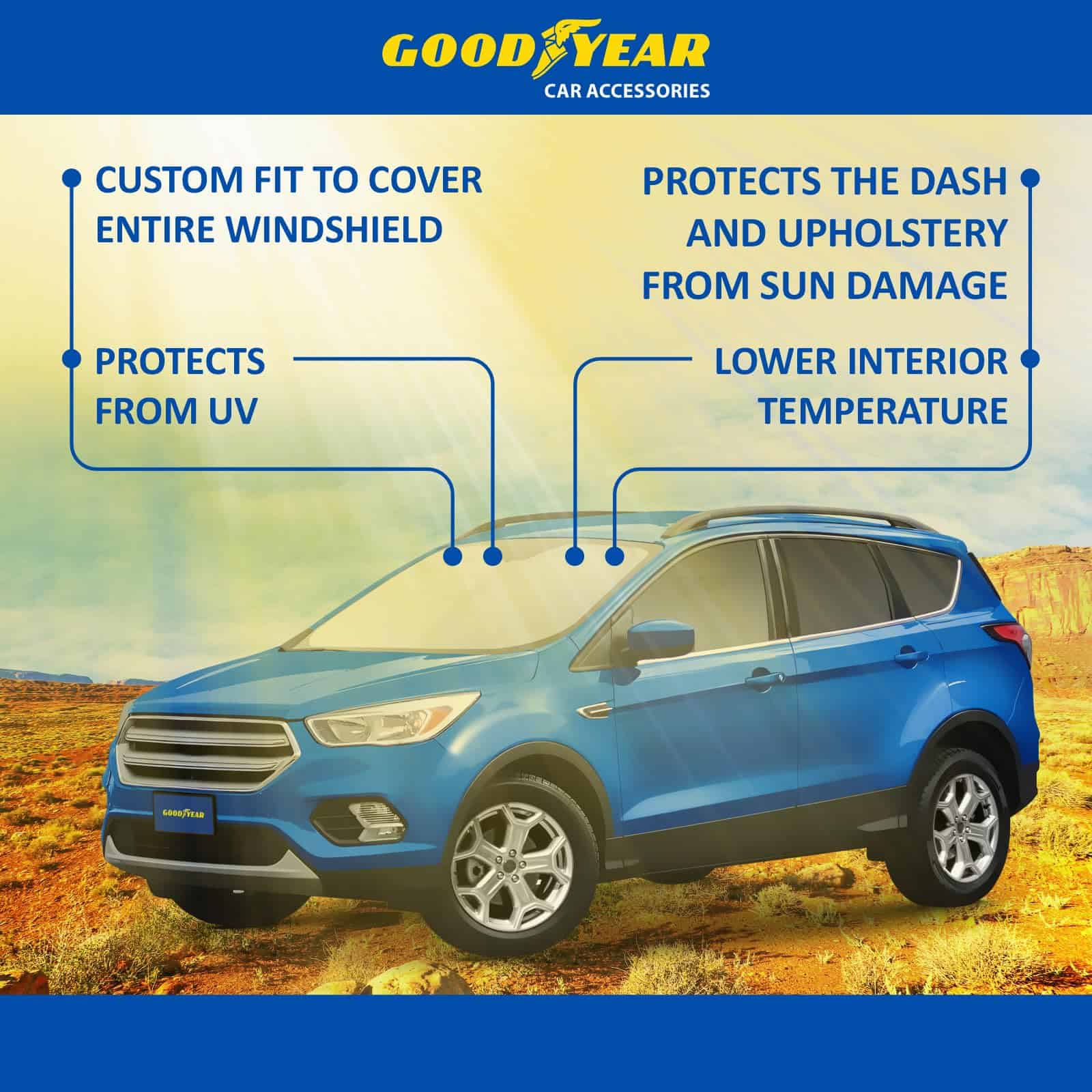 Parabrisas Plegable Goodyear para Ford Escape 2013-2019, - Imagen 8