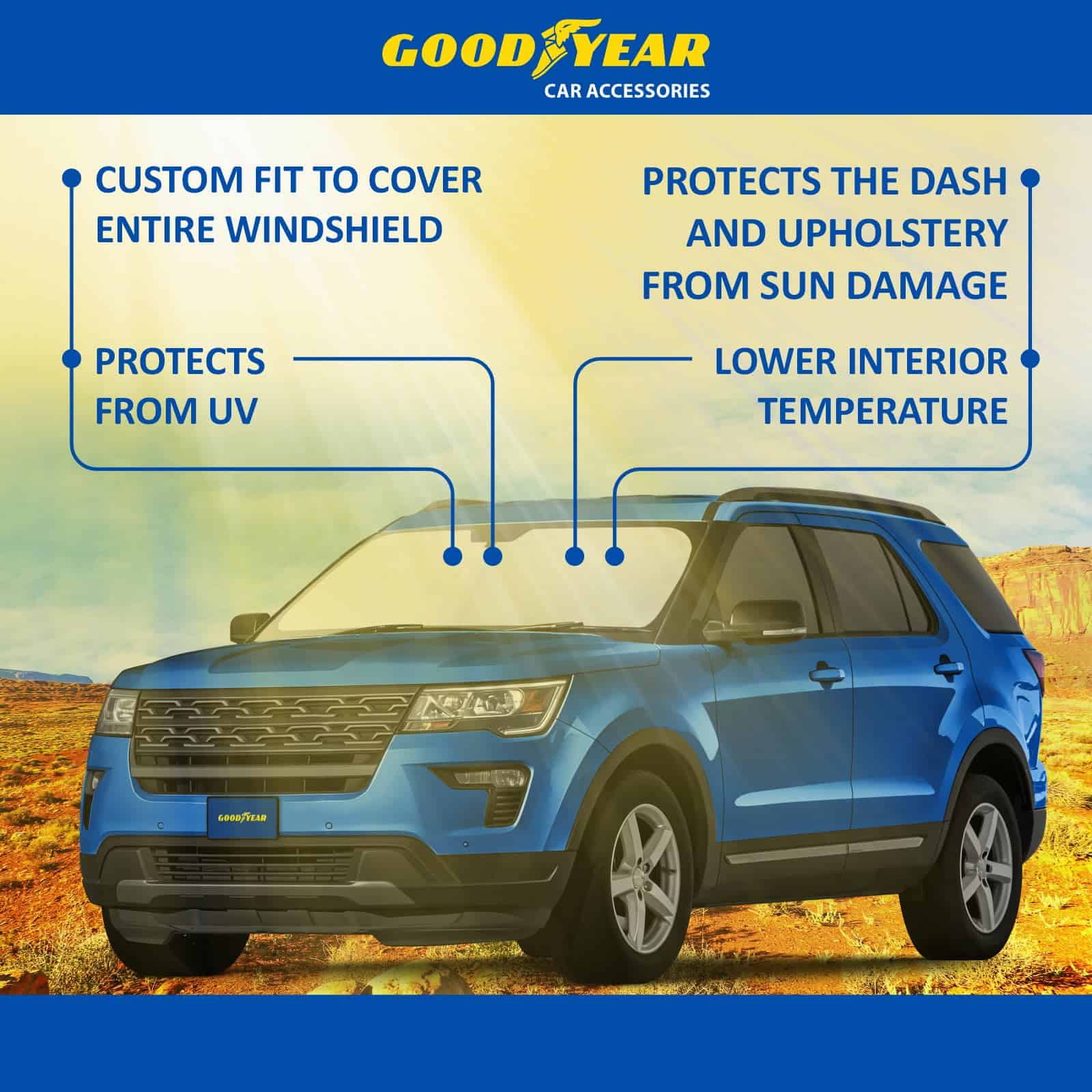 Cubierta de parabrisas plegable Goodyear para Ford Explorer - Imagen 7