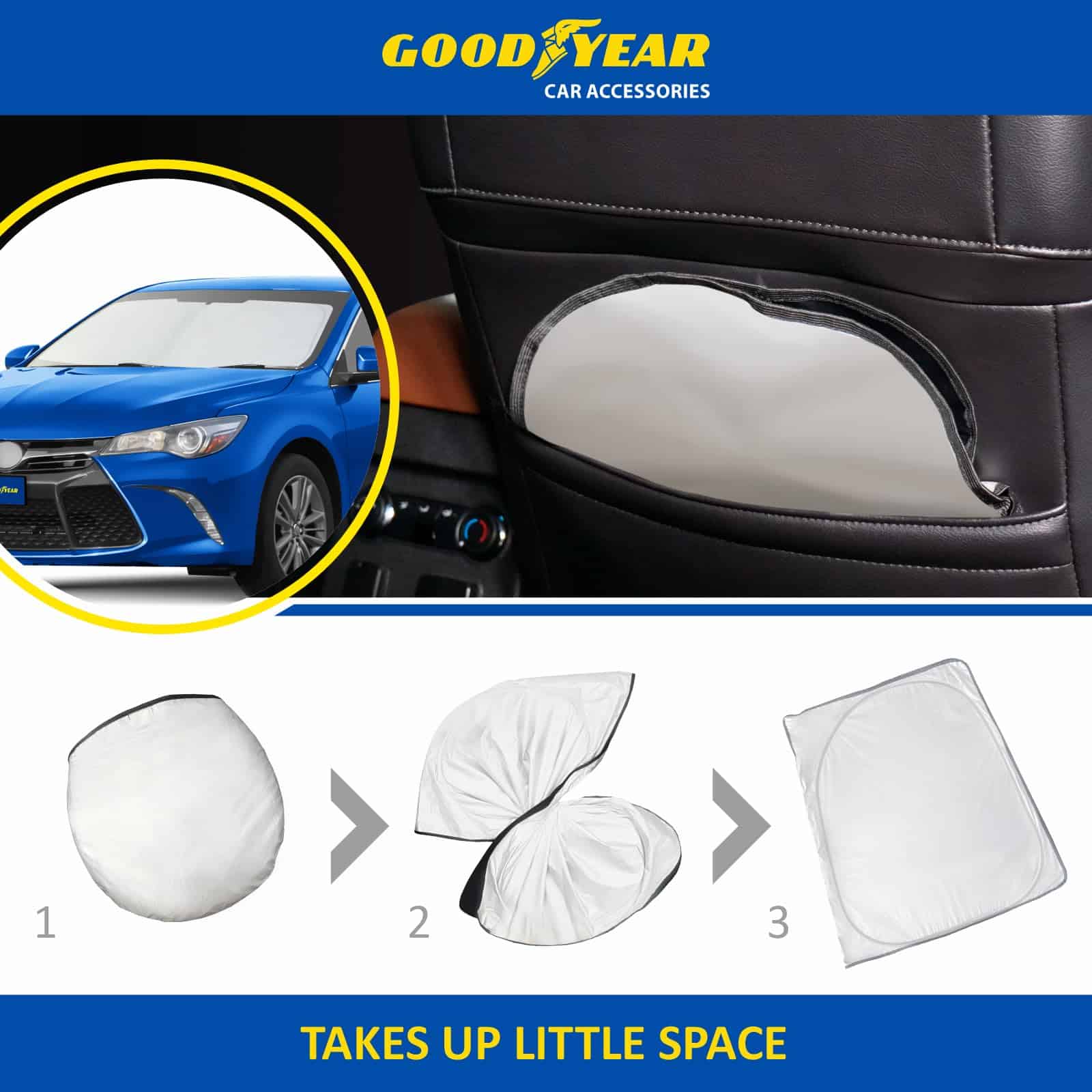 Parasol Plegable para Parabrisas Goodyear para Toyota Camry - Imagen 5