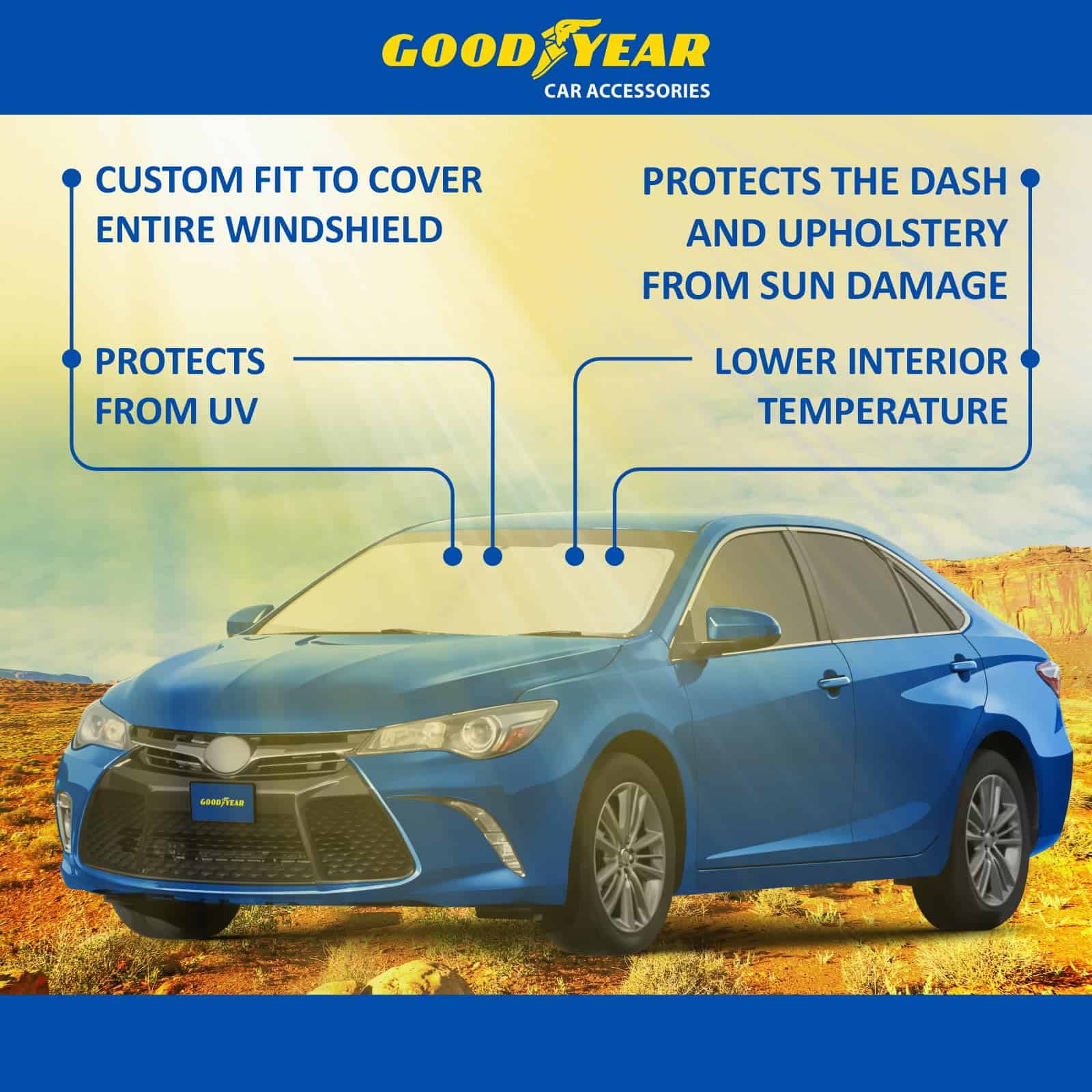 Parasol Plegable para Parabrisas Goodyear para Toyota Camry - Imagen 7