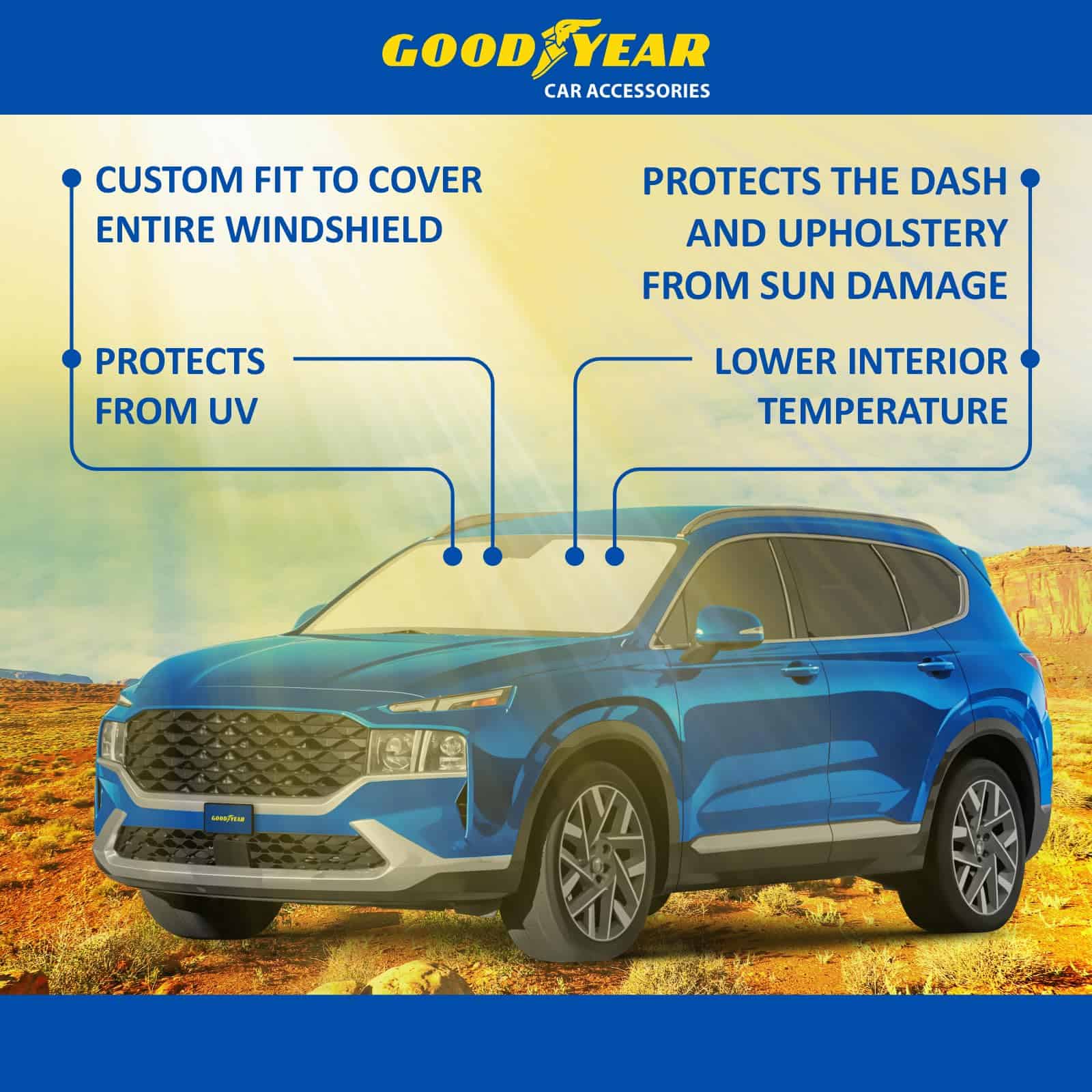 Cubierta de parabrisas plegable Goodyear para Hyundai Santa - Imagen 8