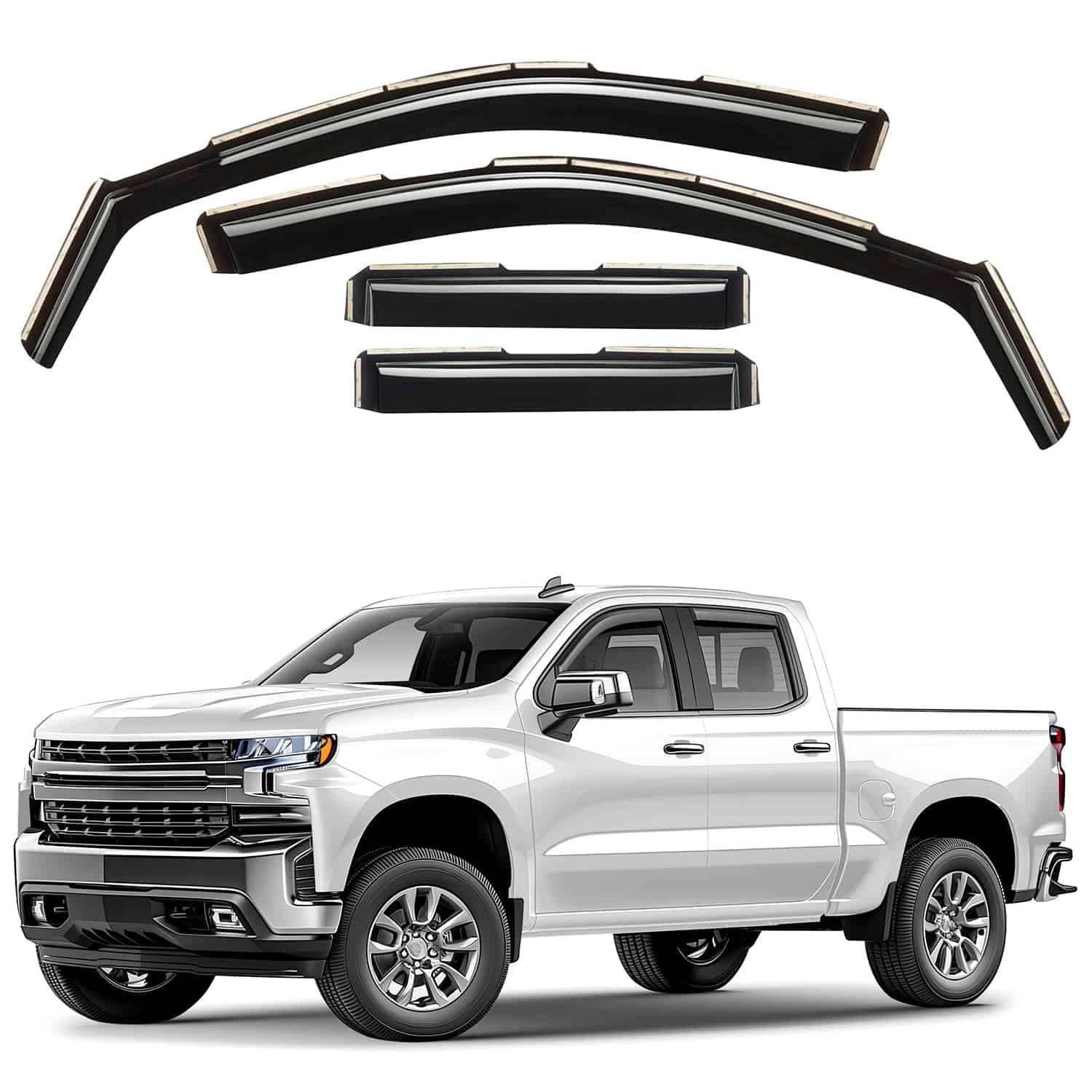 Deflectores de ventana tintados ahumados en canal