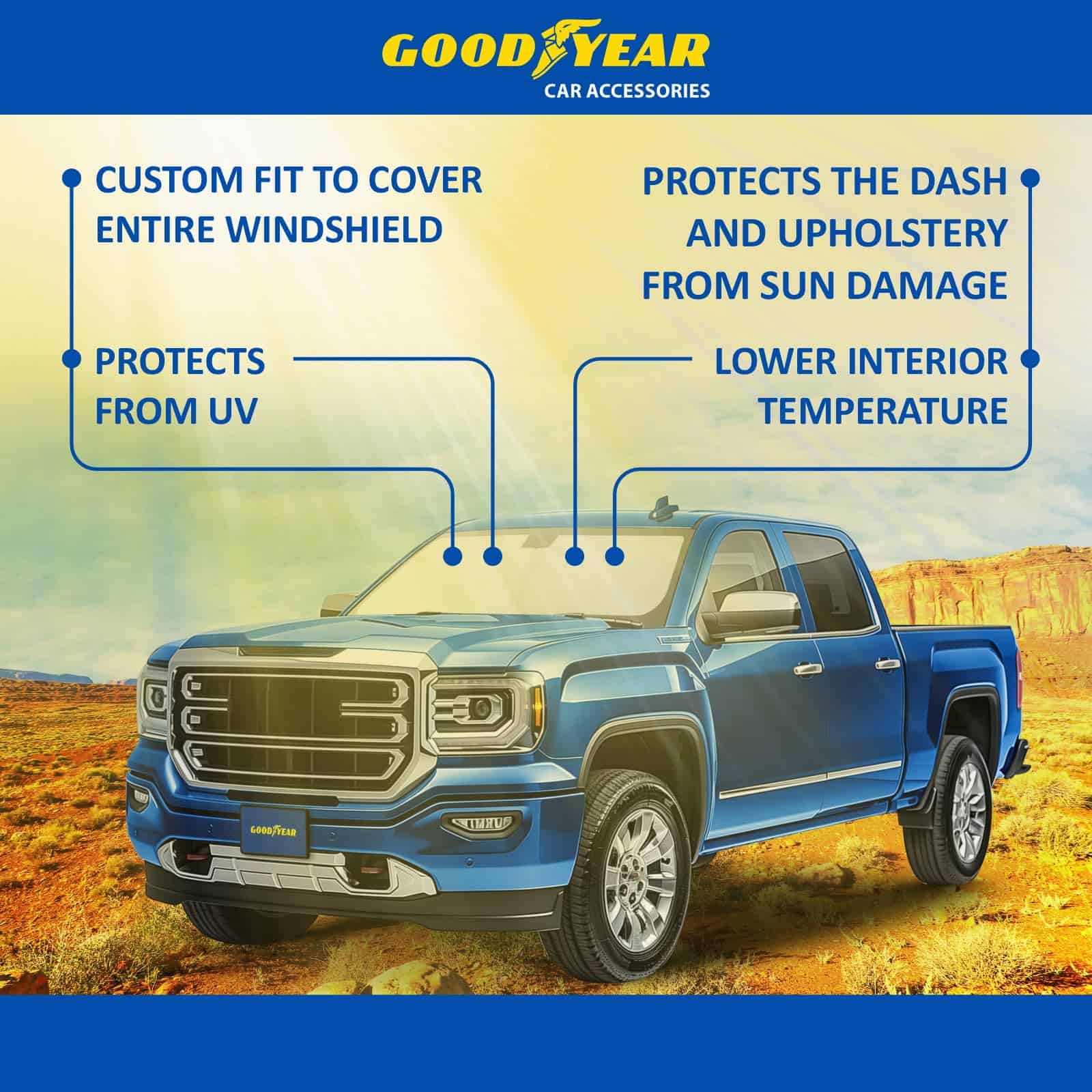 Cubierta para parabrisas plegable Goodyear para GMC Sierra - Imagen 8