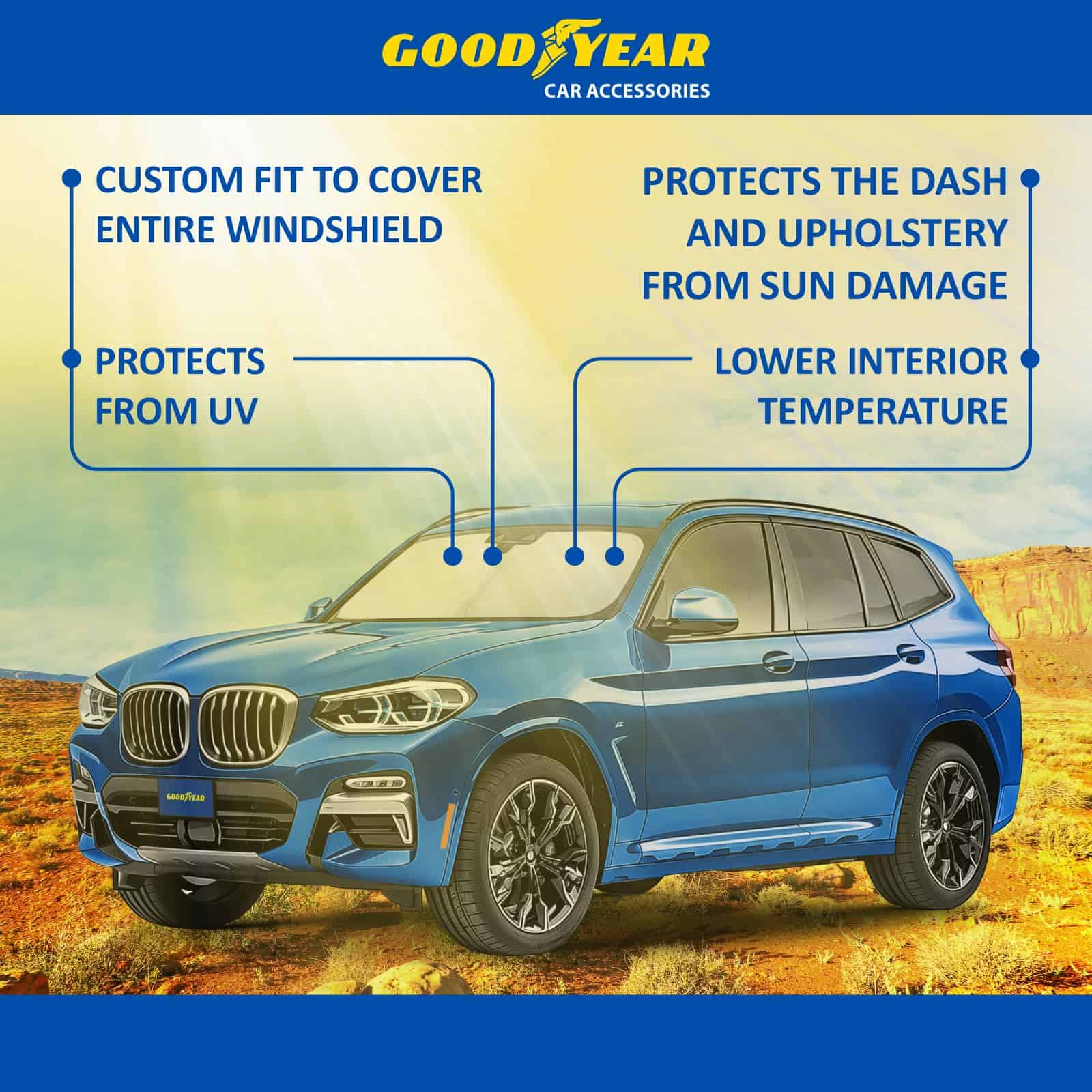 Cubierta para parabrisas plegable Goodyear para BMW X3 - Imagen 7