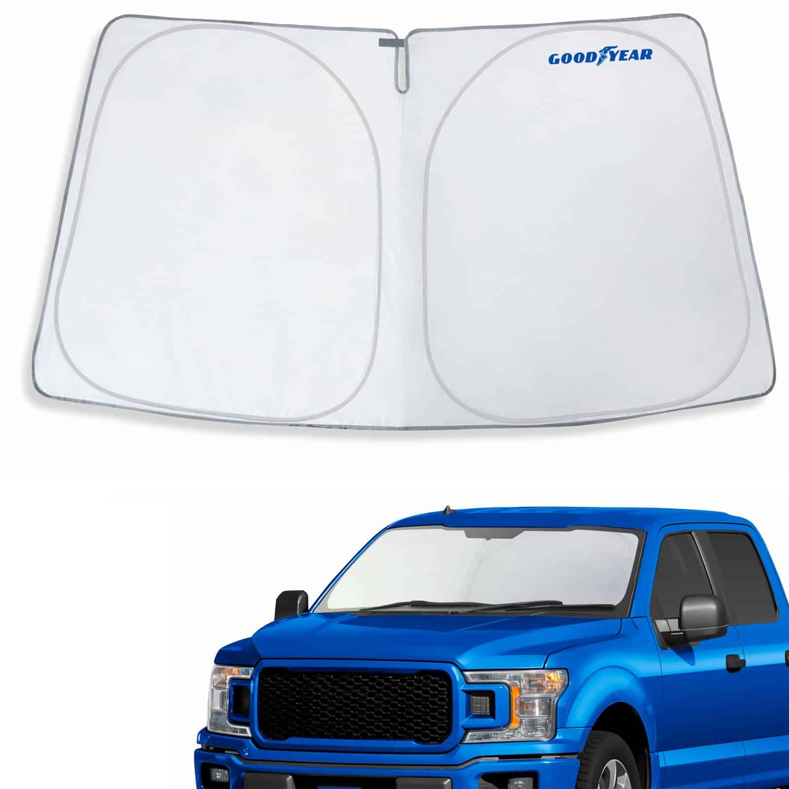 Protector solar plegable para parabrisas -Negro-Plata