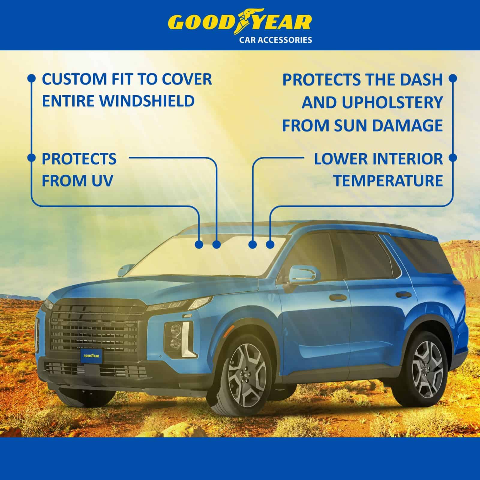 Cubierta de parabrisas plegable Goodyear -Negro-Plata - Imagen 8