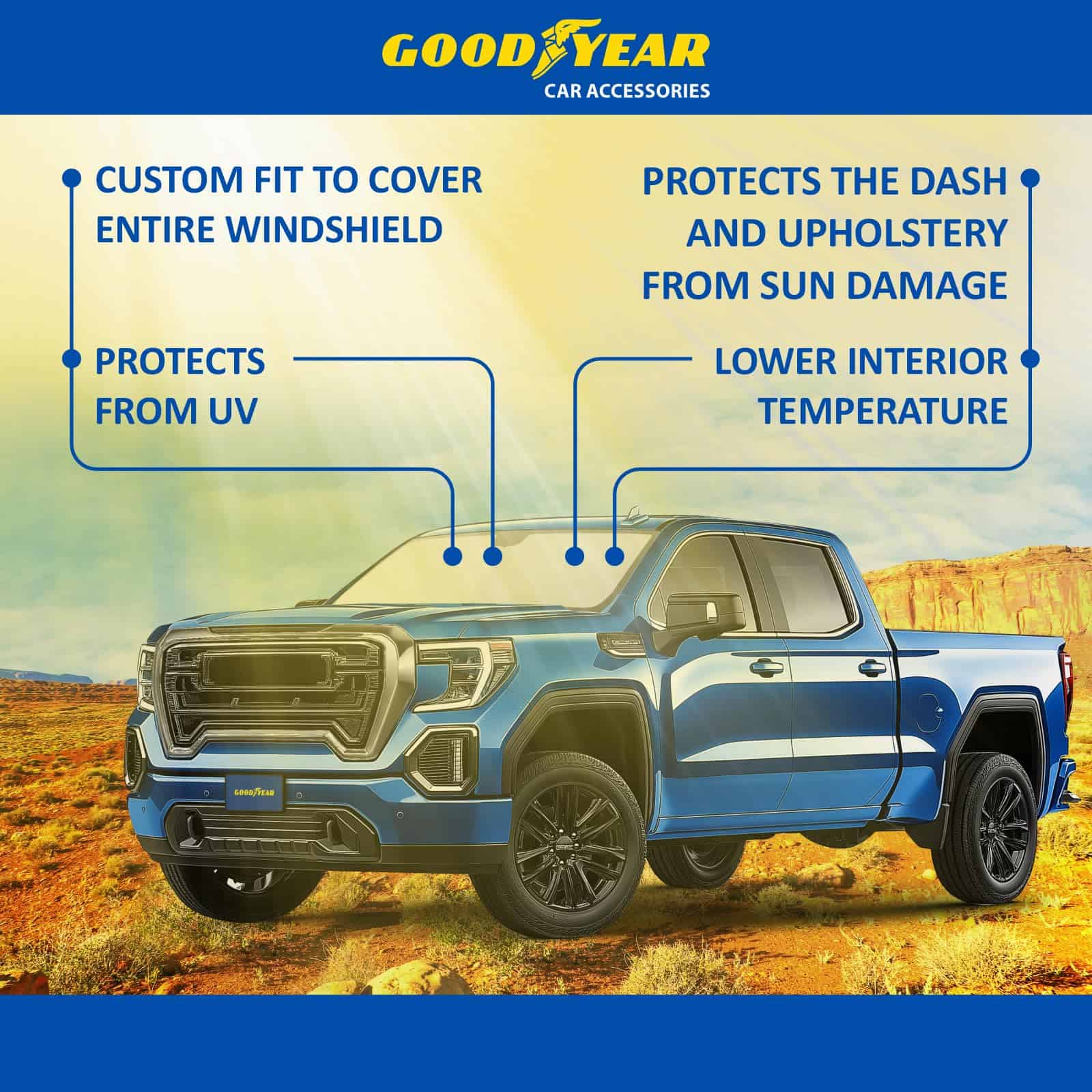 Cubreparabrisas plegable Goodyear para GMC Sierra - Imagen 7