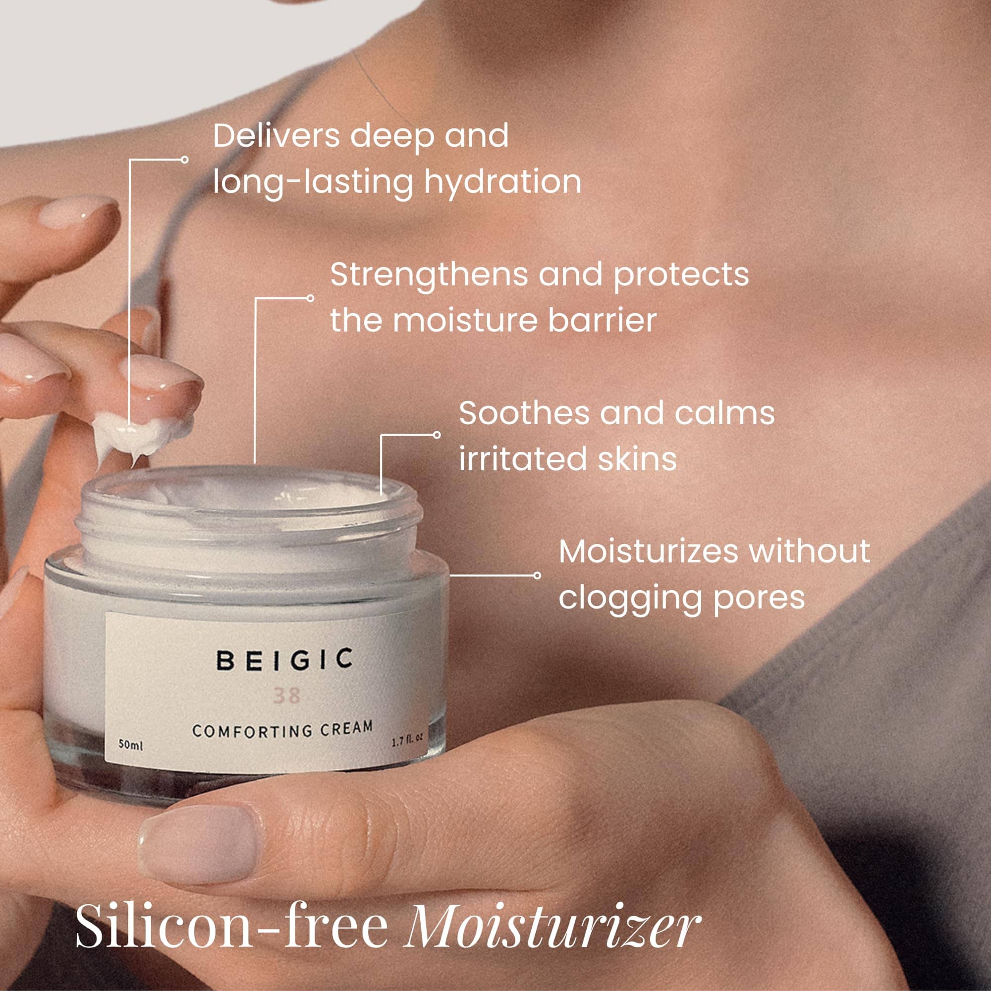 Crema Reconfortante BEIGIC - Hidratante Vegana Calmante - Imagen 3