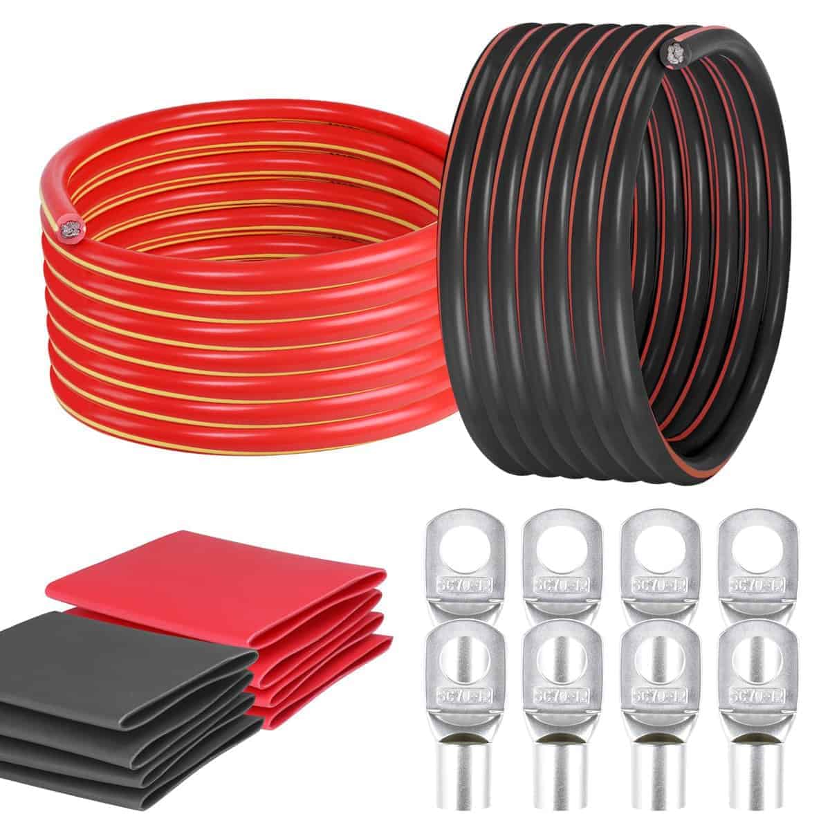 Cables de inversor de potencia HBU 1/0 calibre - 12 pies