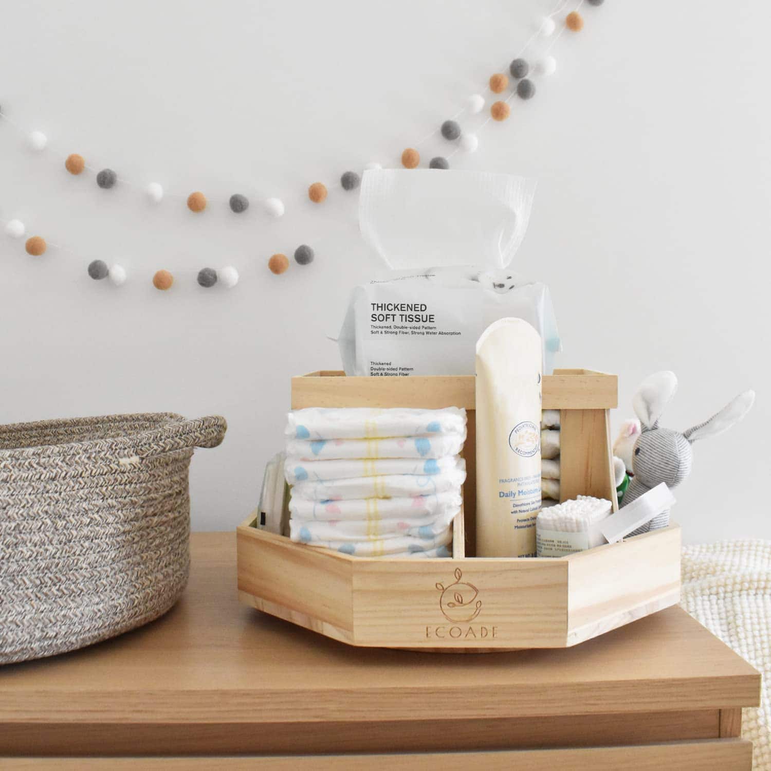 Organizador de Pañales ECOADE de Madera - Caddy Giratorio - Imagen 5