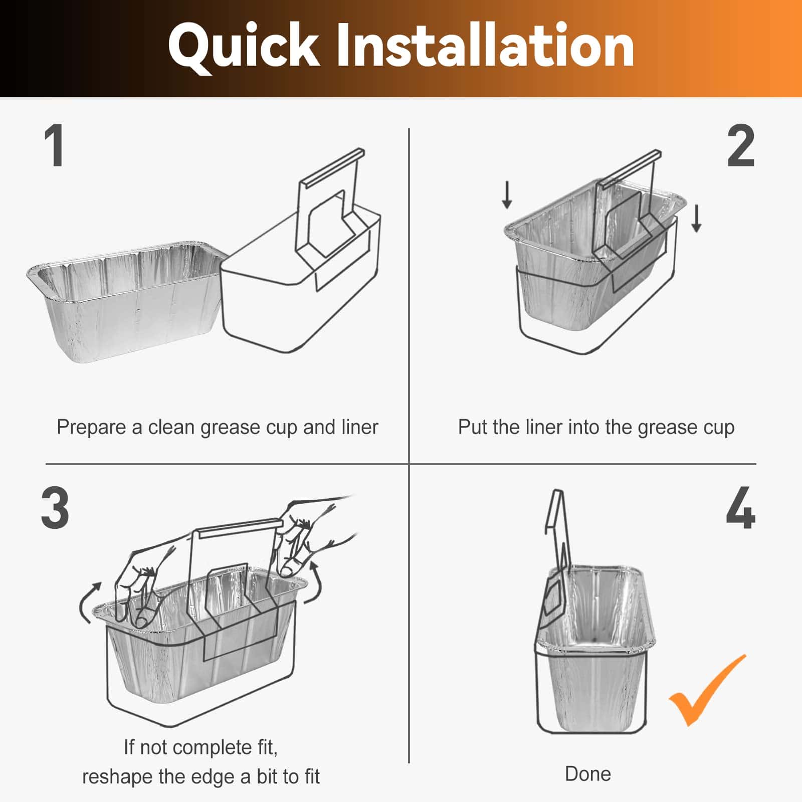 50-Pack liners desechables para bandeja de grasa para - Imagen 6