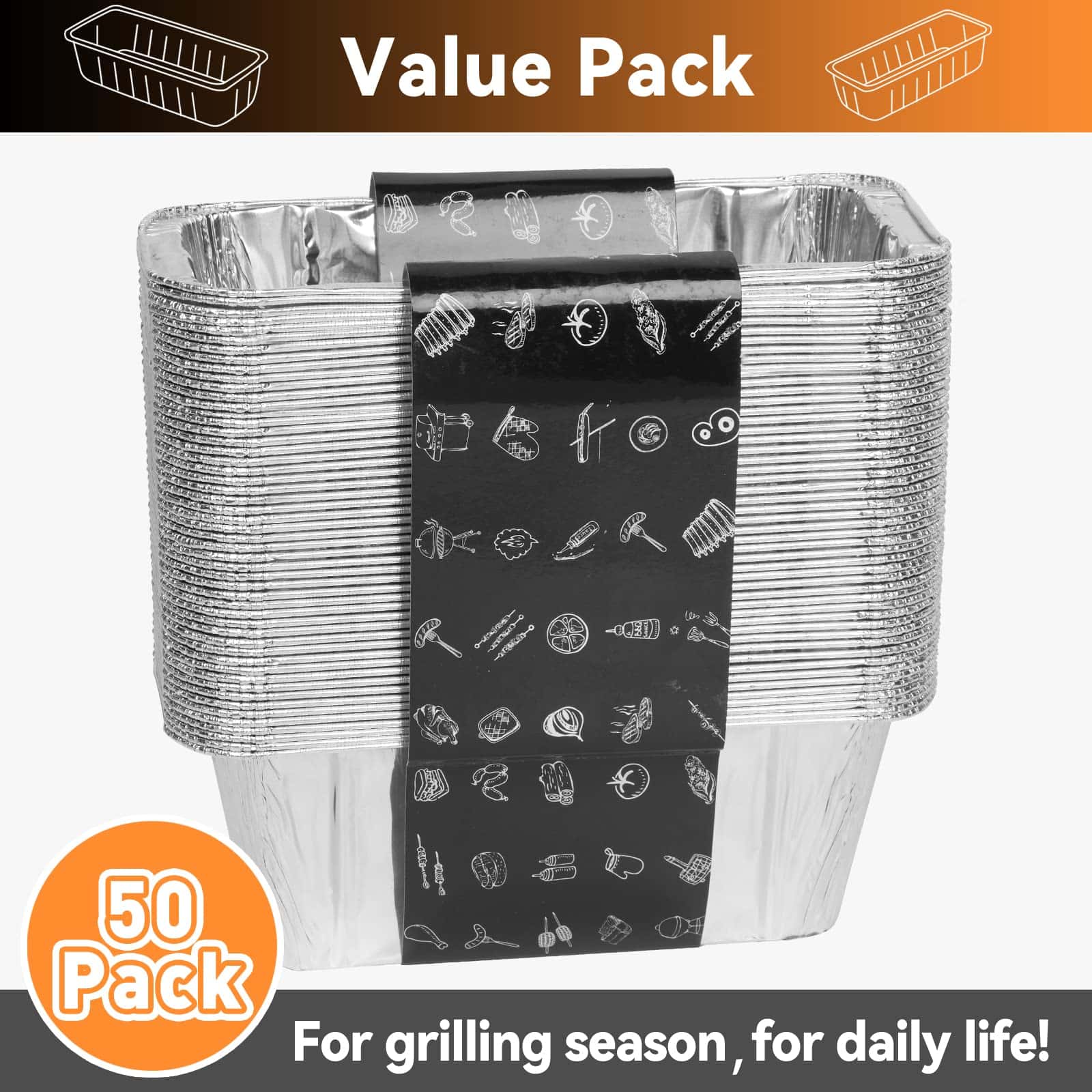 50-Pack liners desechables para bandeja de grasa para - Imagen 8