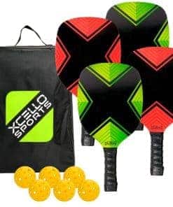 Set de 4 Palas de Pickleball con 6 Pelotas y Bolsa de