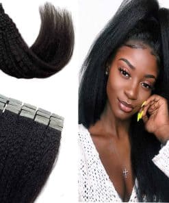 OiMiGO Extensiones de Cabello Humano Tape in, Natural Negro