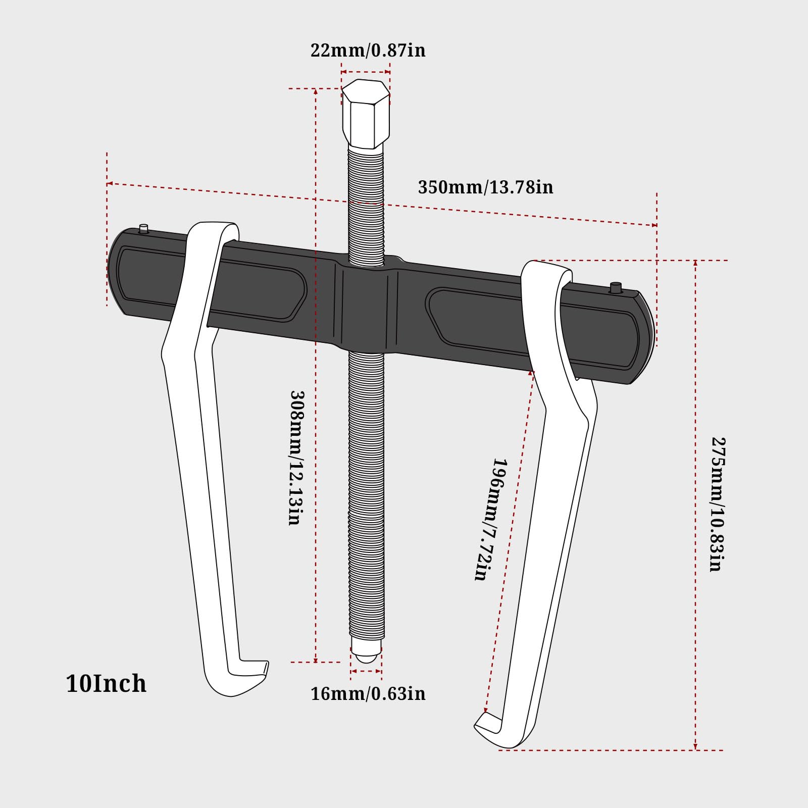 BILITOOLS 10" 2-Jaw Gear Puller, Interno Externo para la - Imagen 6